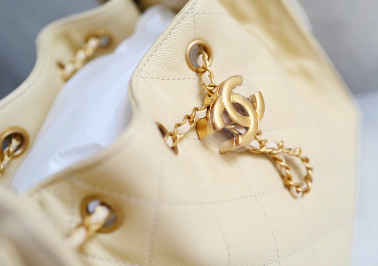 BNIB Chanel 25K Small Hobo Bag Light Beige with Gold Hardware