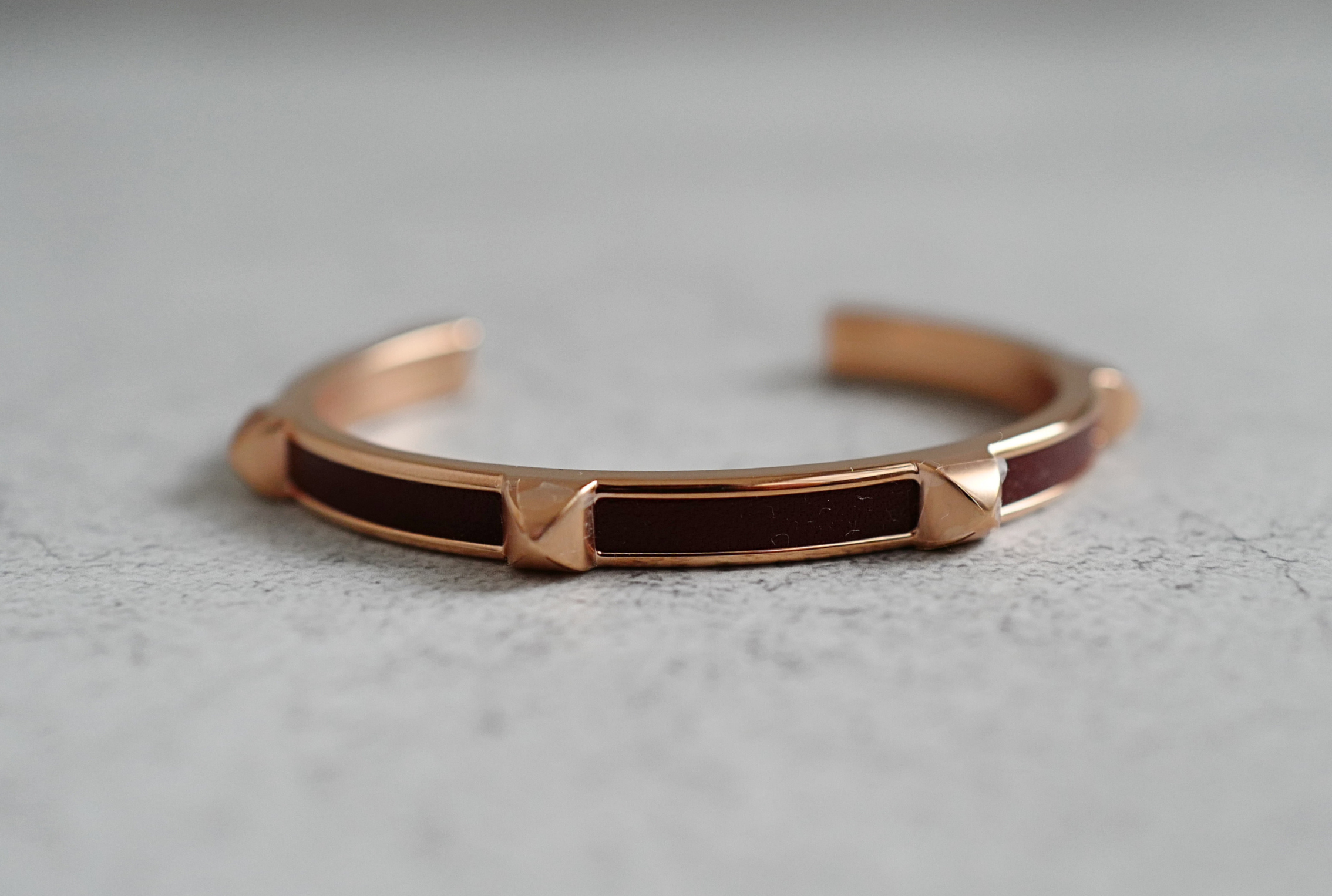 Hermès Athena Bracelet T2 Rouge H Box Calfskin Rose Gold Hardware