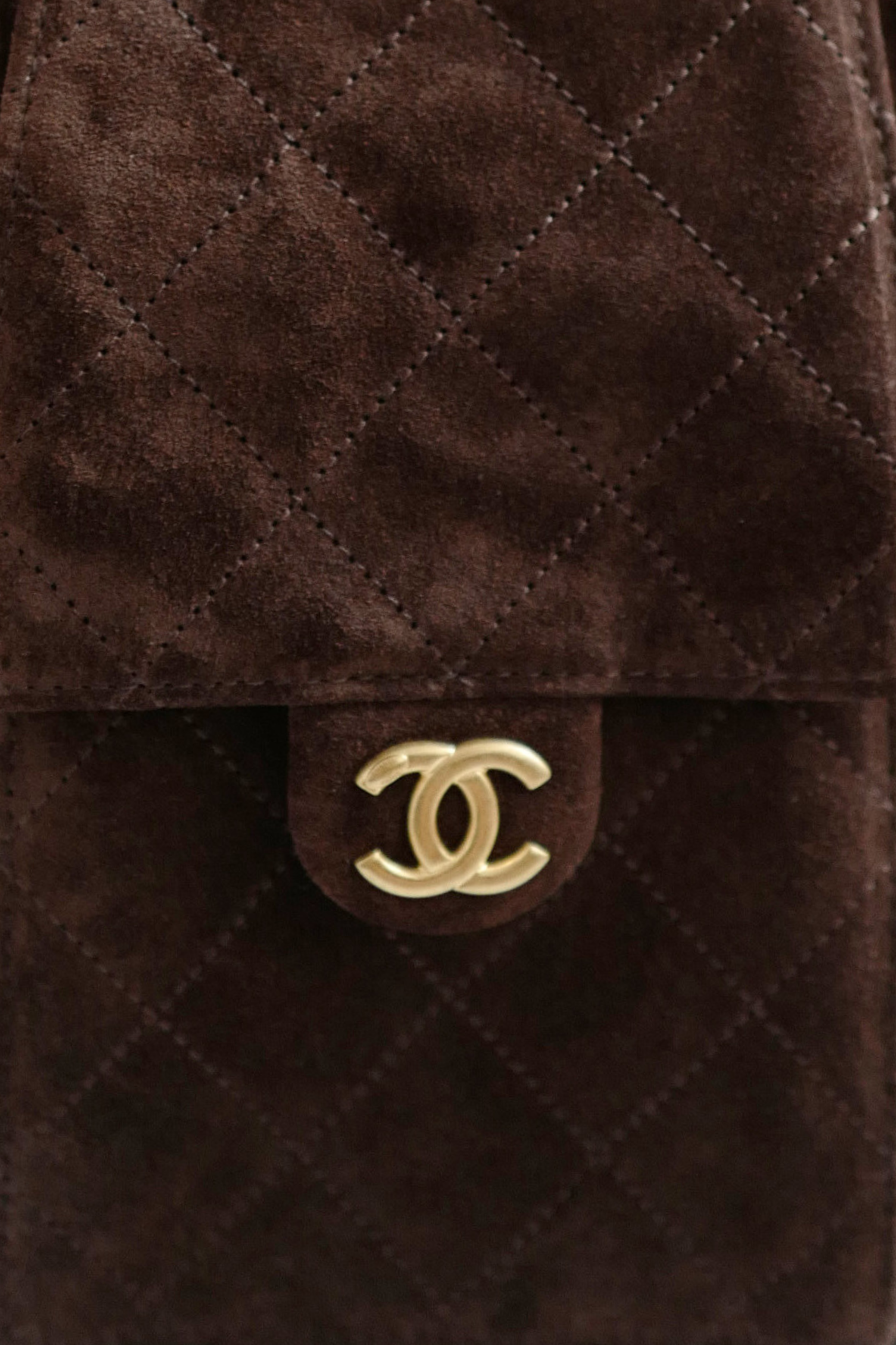BNIB Chanel 26C Small Hobo Bag Dark Brown Suede with Gold Hardware