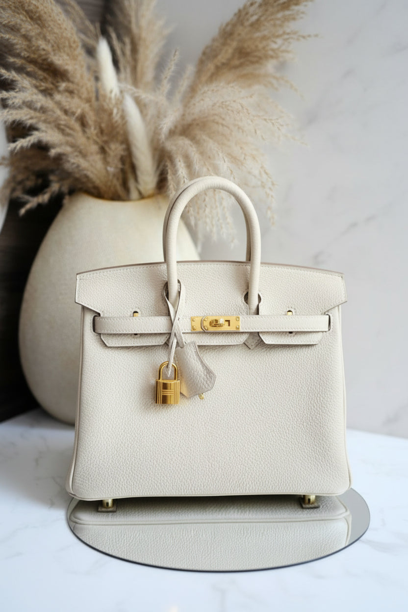 BNIB Hermes Birkin 25 Craie Togo Leather Gold Hardware G Stamp 2026