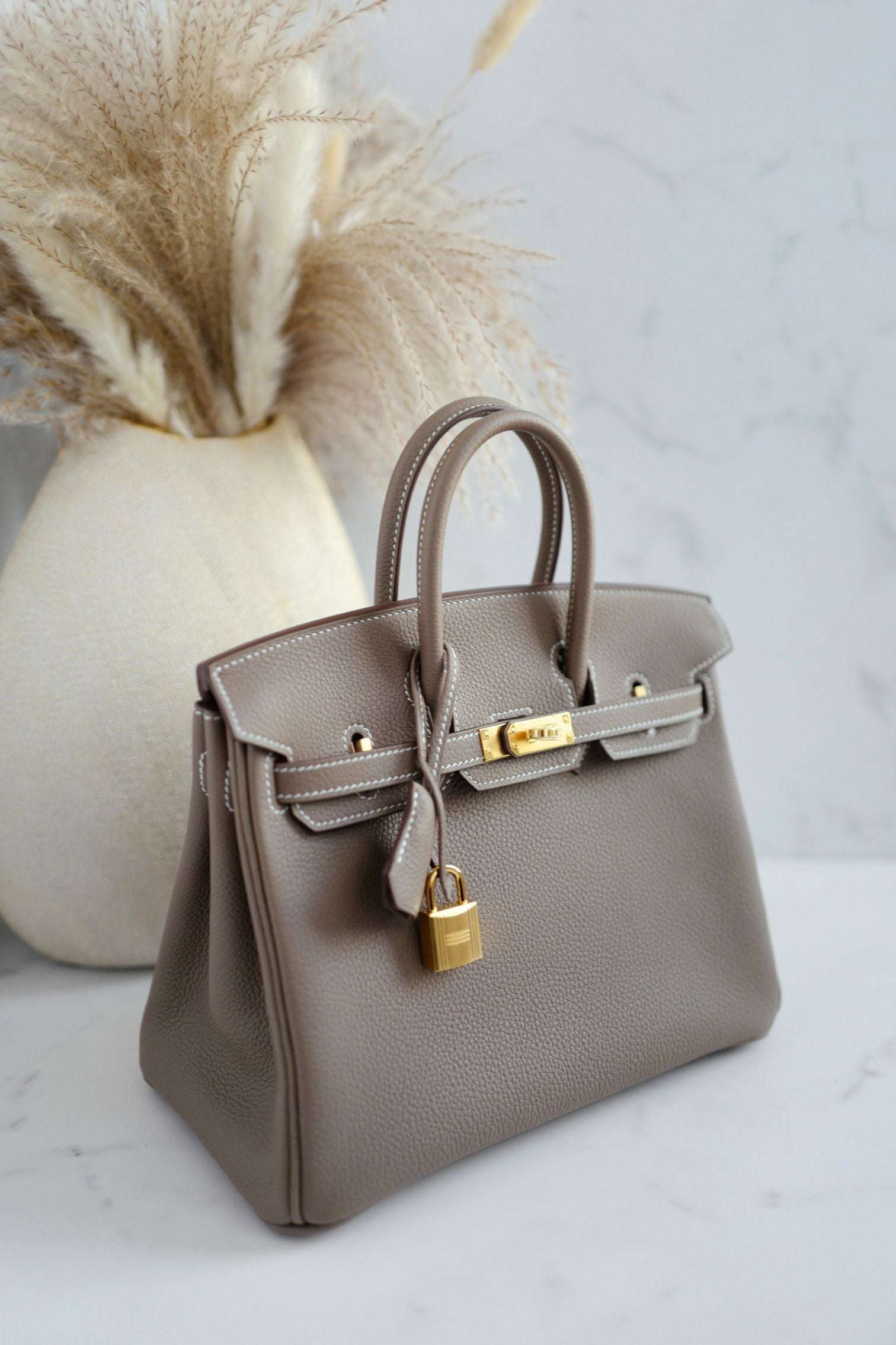 Hermes Birkin 25 Etoupe Togo Leather Gold Hardware K Stamp 2025