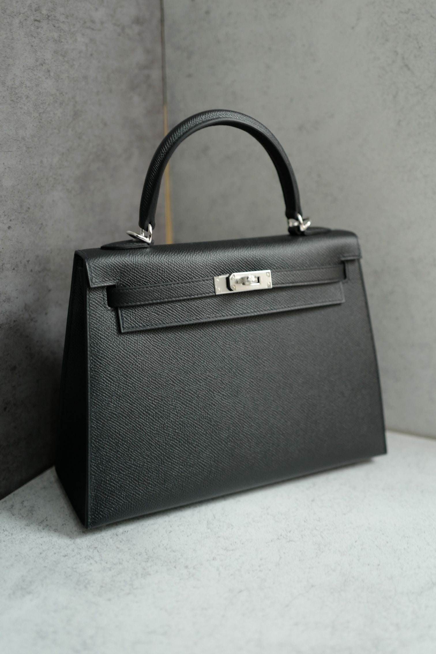 BNIB Hermes Kelly 25 Black Epsom Sellier Palladium Hardware Stamp G 2026