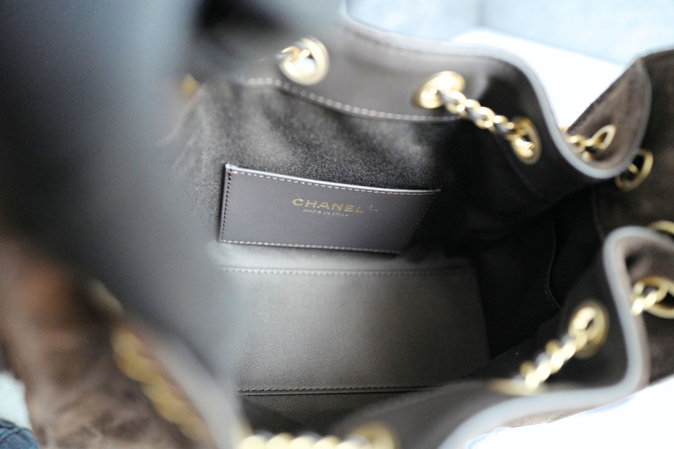 Chanel 26C Mini Hobo Shoulder Bag Dark Brown Suede Calfskin Gold Hardware