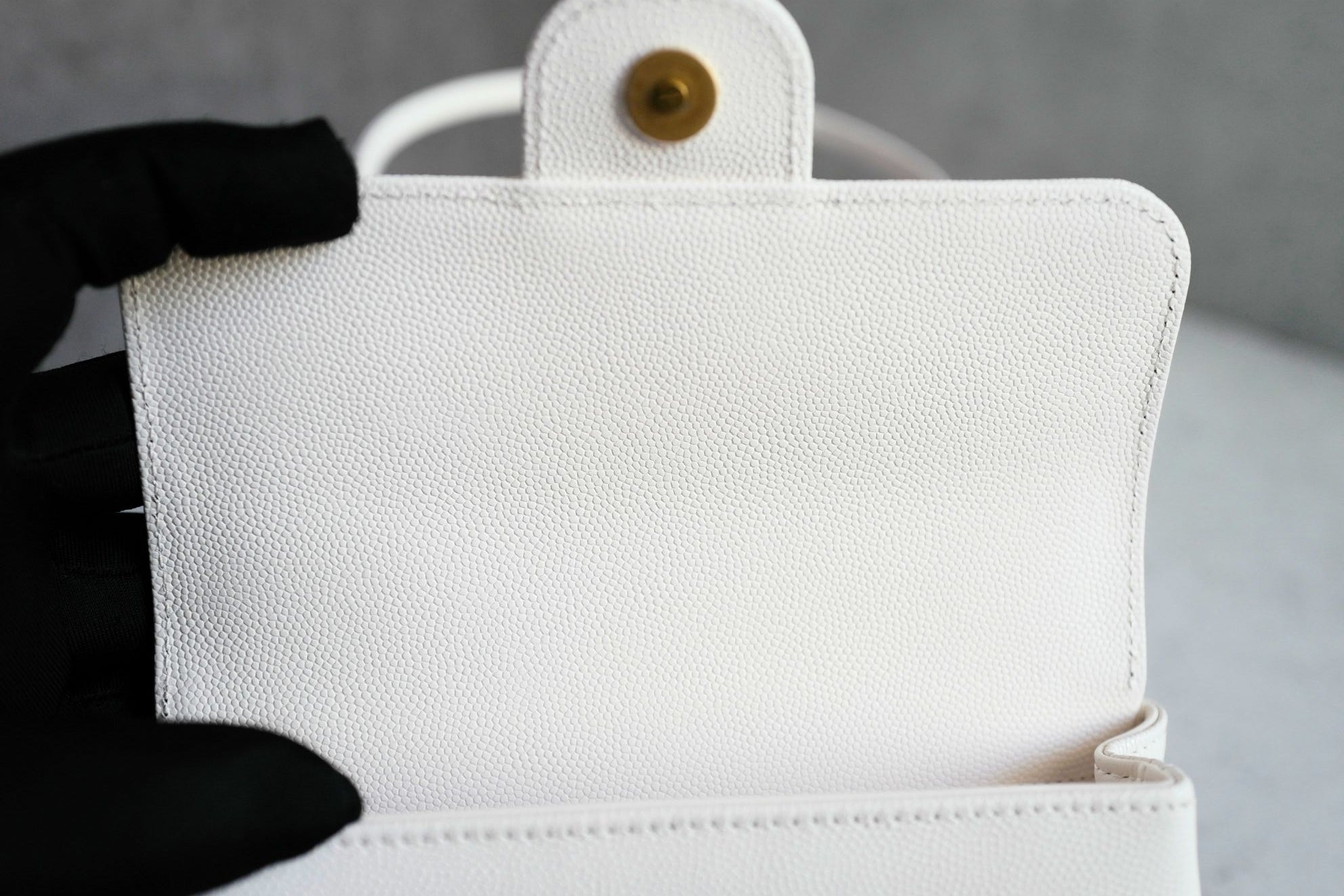 Chanel 26 Preppy Coco 17 Mini White Grained Shiny Calfskin Gold Hardwa