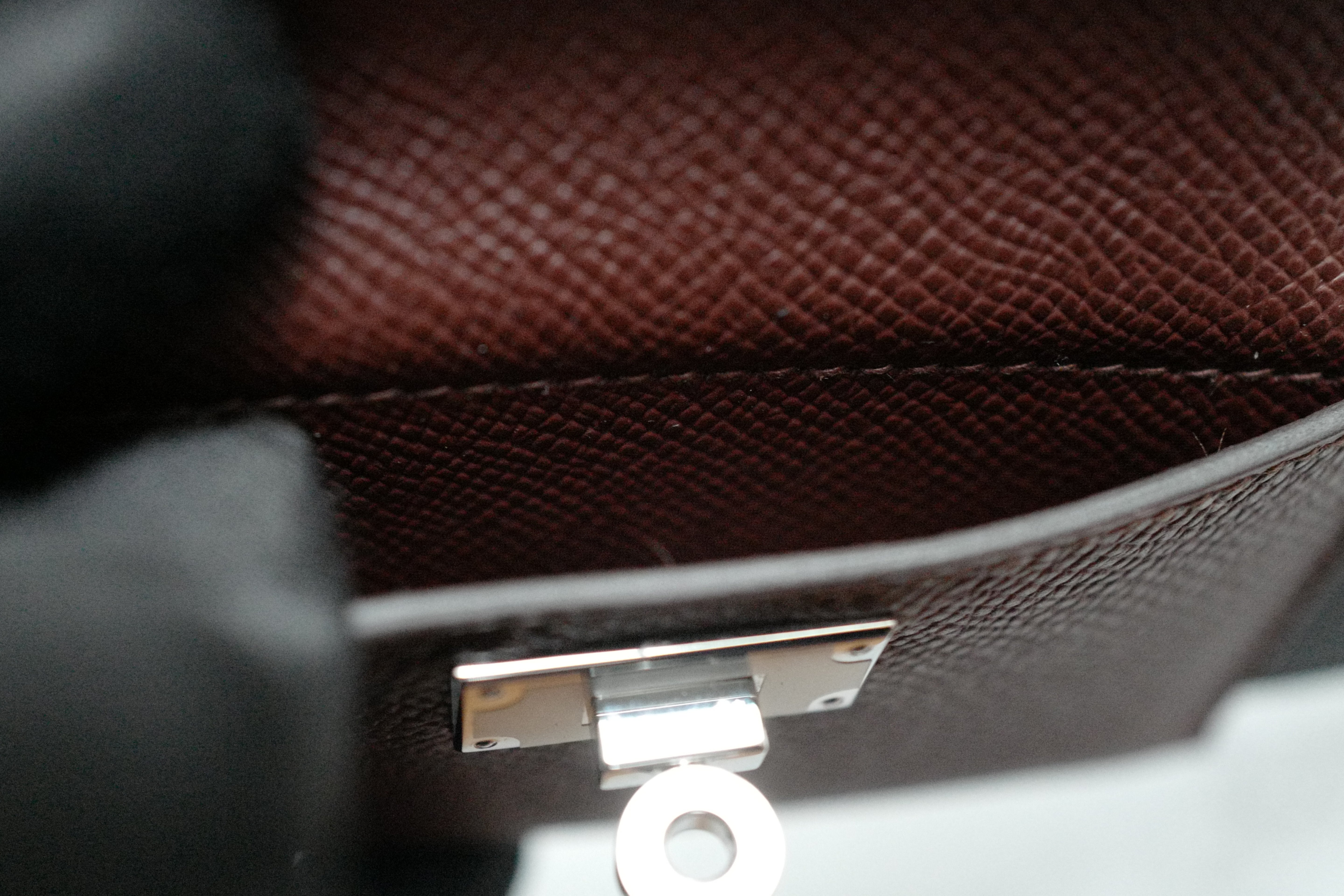 Hermès Kelly Pocket Bag Strap Noir/Terre Swift Epsom Calfskin 105 mm