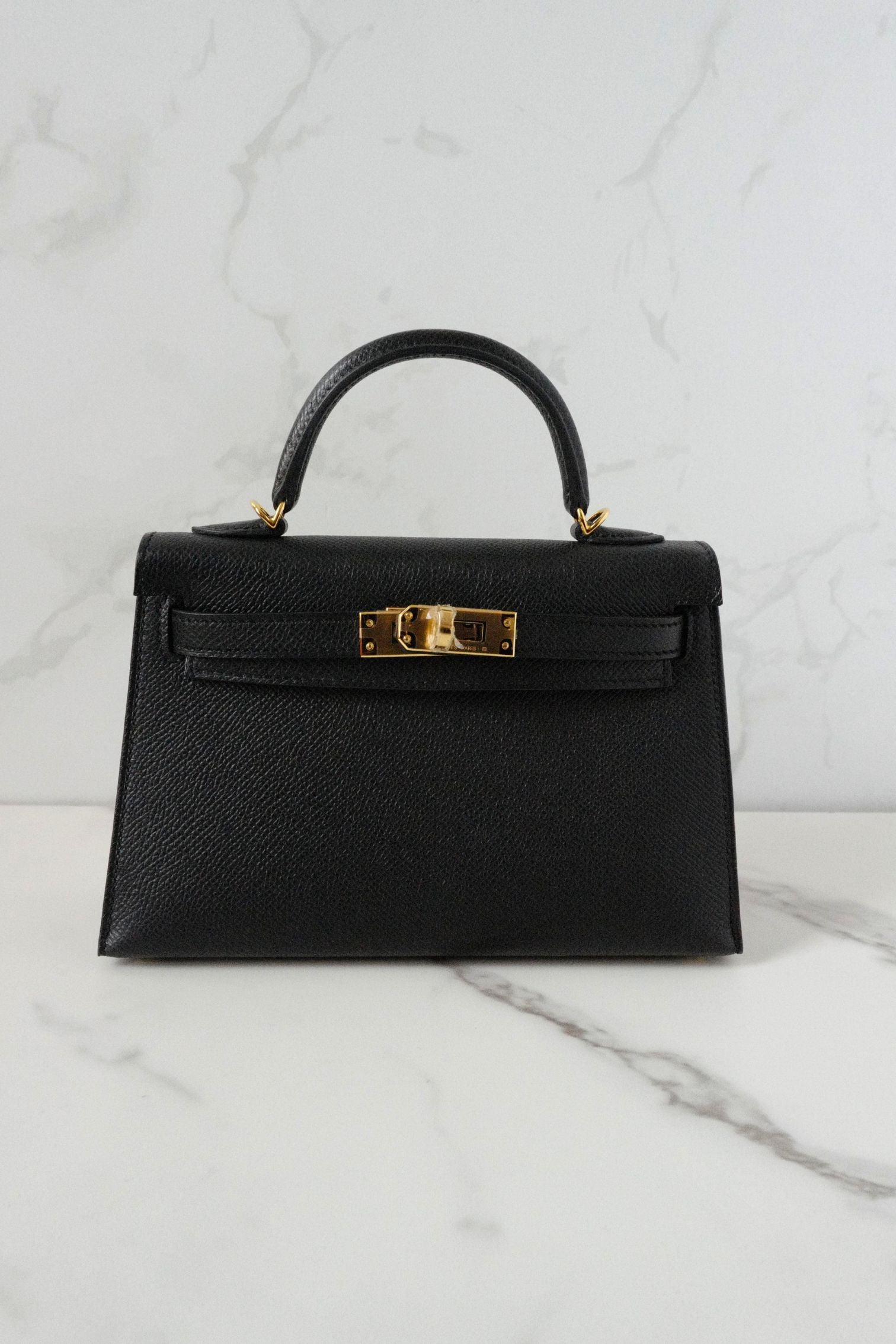 BNIB Hermes Mini Kelly Black Epsom Leather Gold Hardware G Stamp 2026