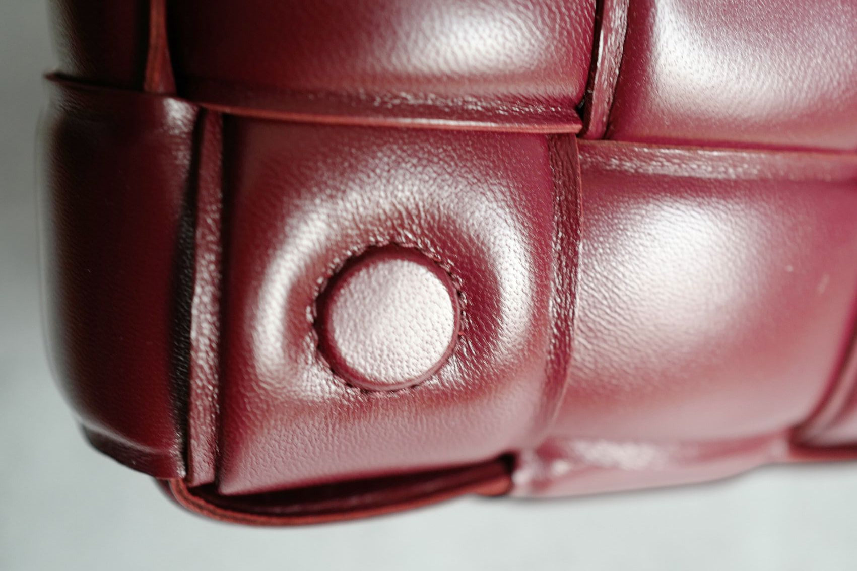 Bottega Veneta Padded Burgundy Small Cassette Belt Bag NEW