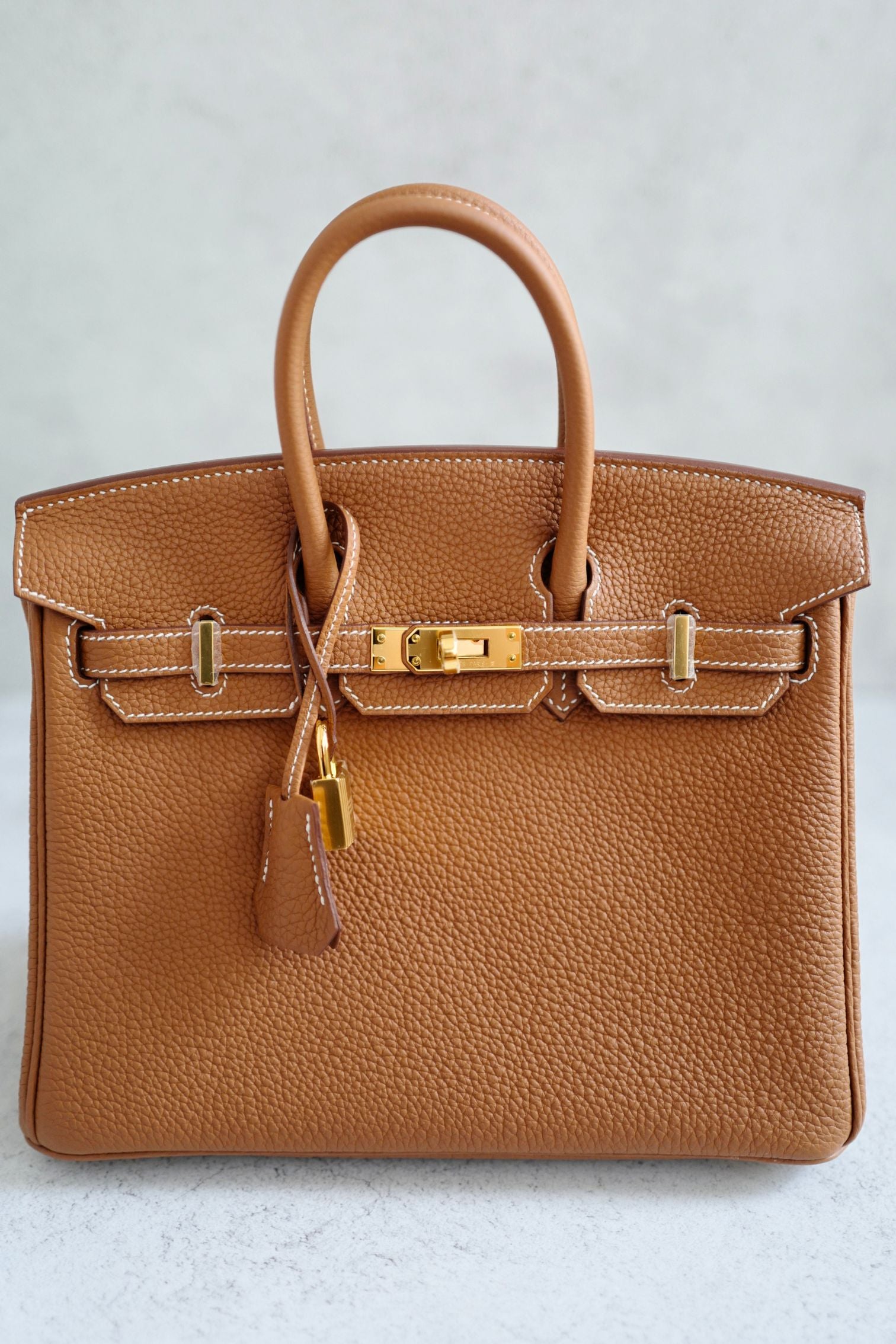 Hermes Birkin 25 Gold Togo Leather Gold Hardware W Stamp 2024