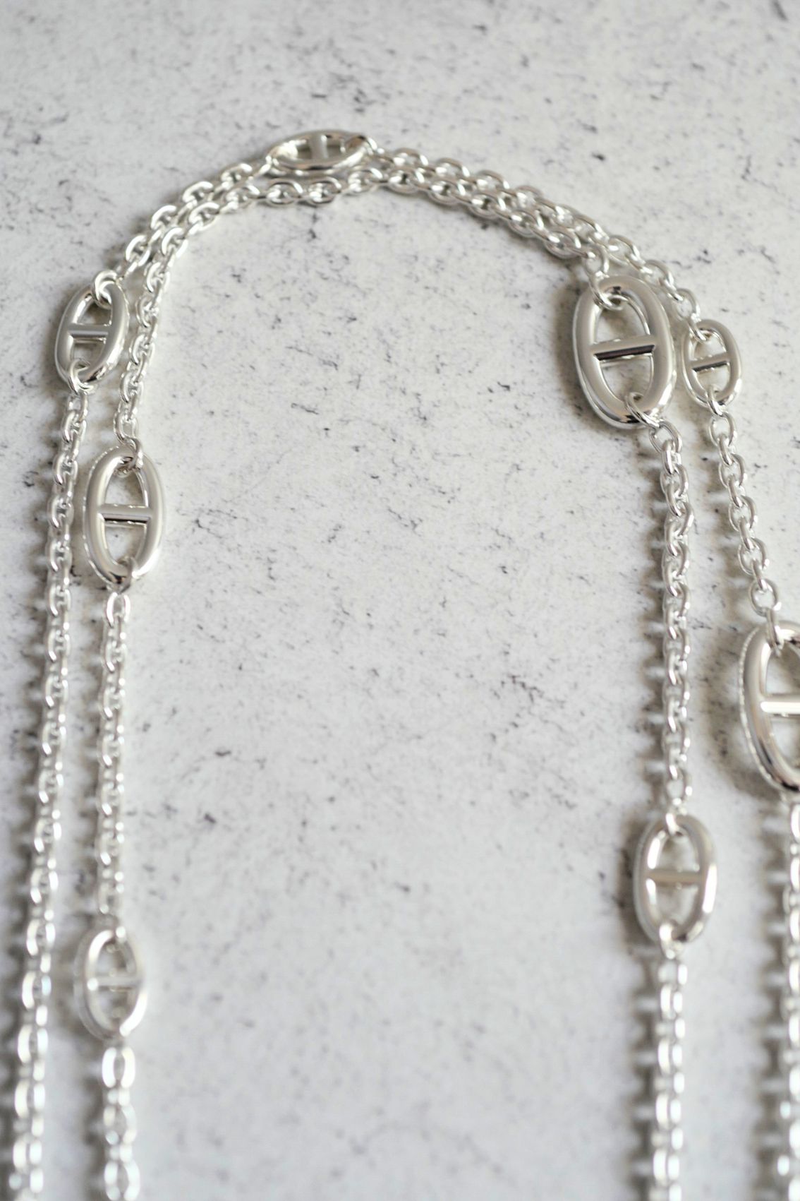 Hermès Farandole Long Necklace 120 Sterling Silver