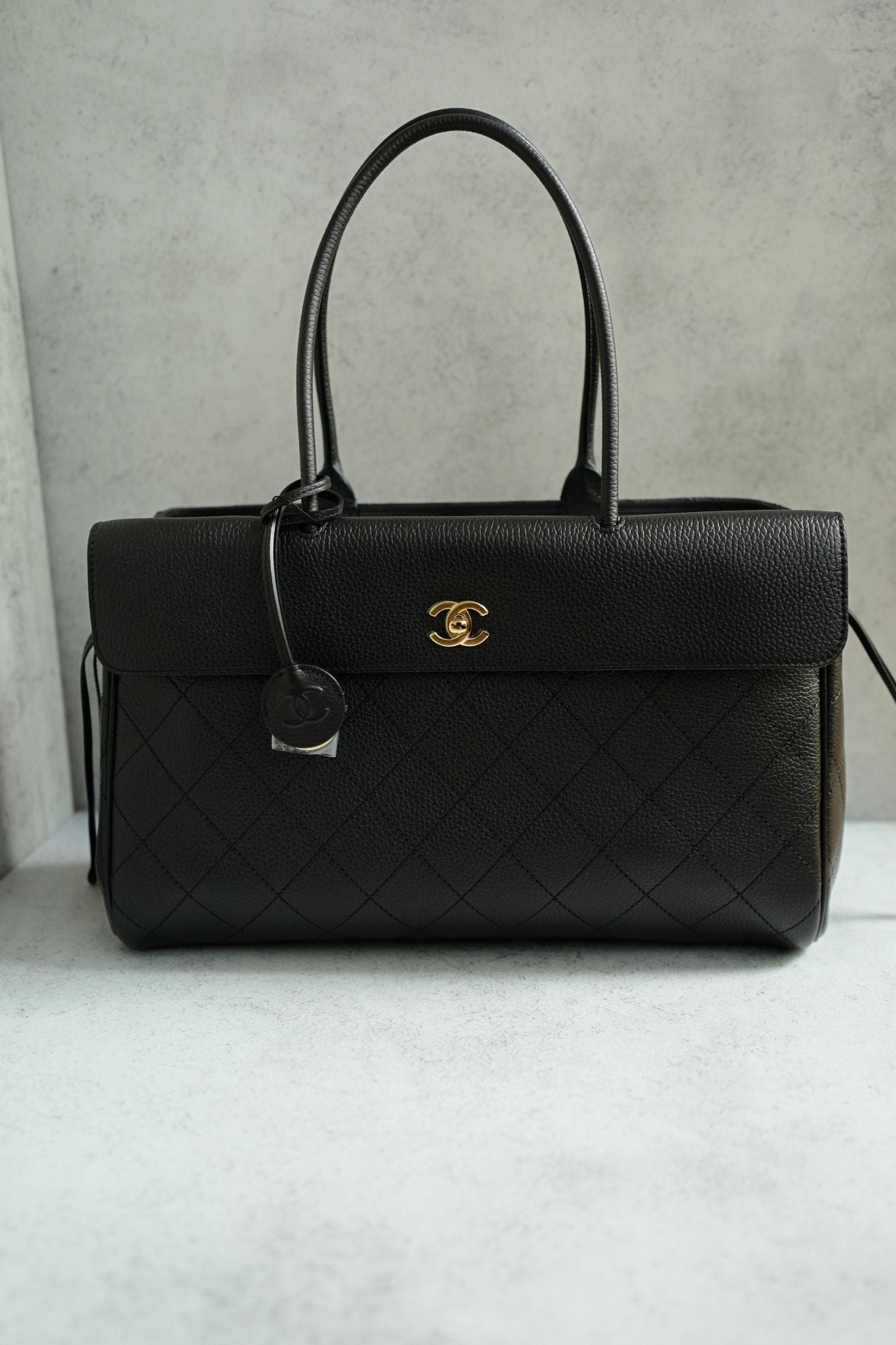 Chanel 26S Shopping Bag 38 "Matthieu Blazy's" Black Grained Calfskin Gold HW