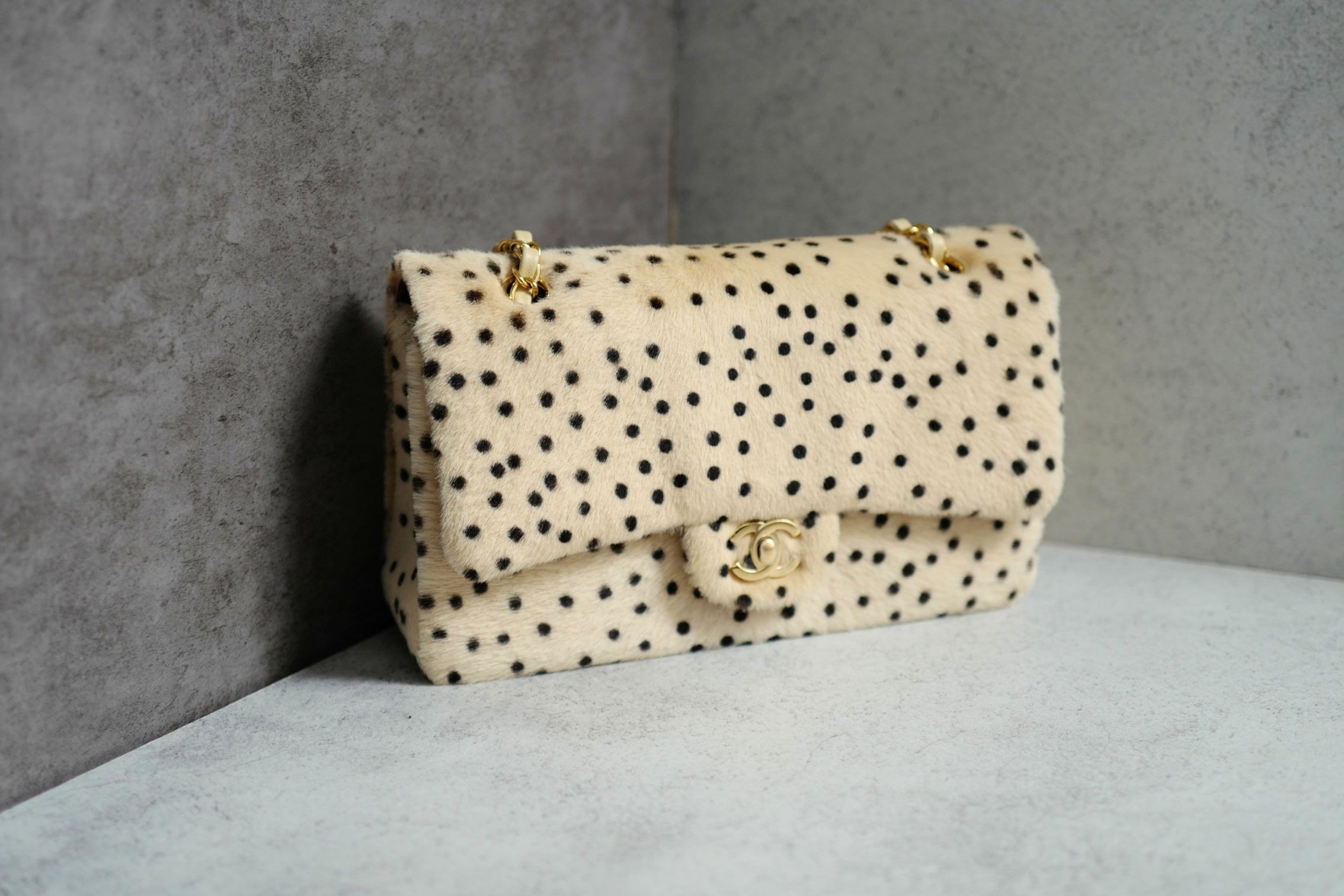 Chanel 26A Métiers d’Art Classic Flap Leopard Pony Lambskin Light Beige & Black