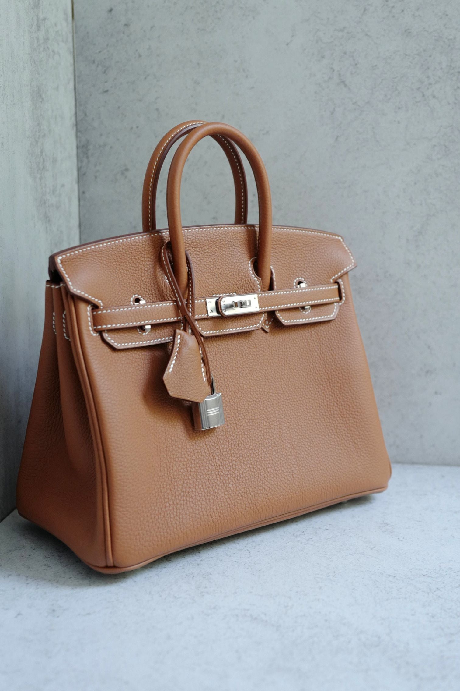 BNIB Hermes Birkin 25 Gold Togo Leather Palladium Hardware