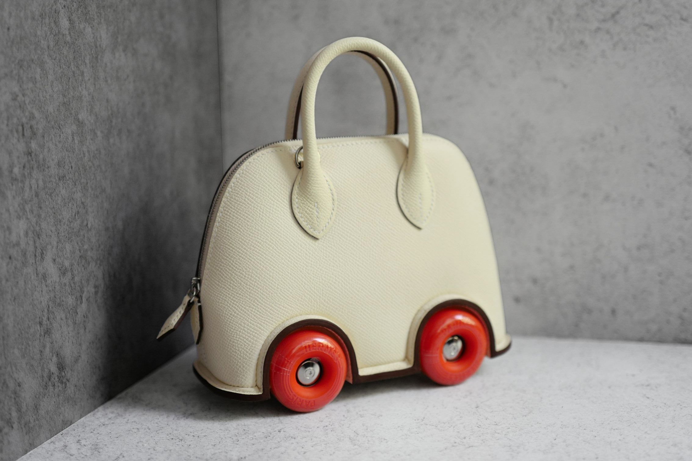 Hermès Bolide on Wheels Bag Nata Orange Epsom Calfskin Palladium HW G Stamp
