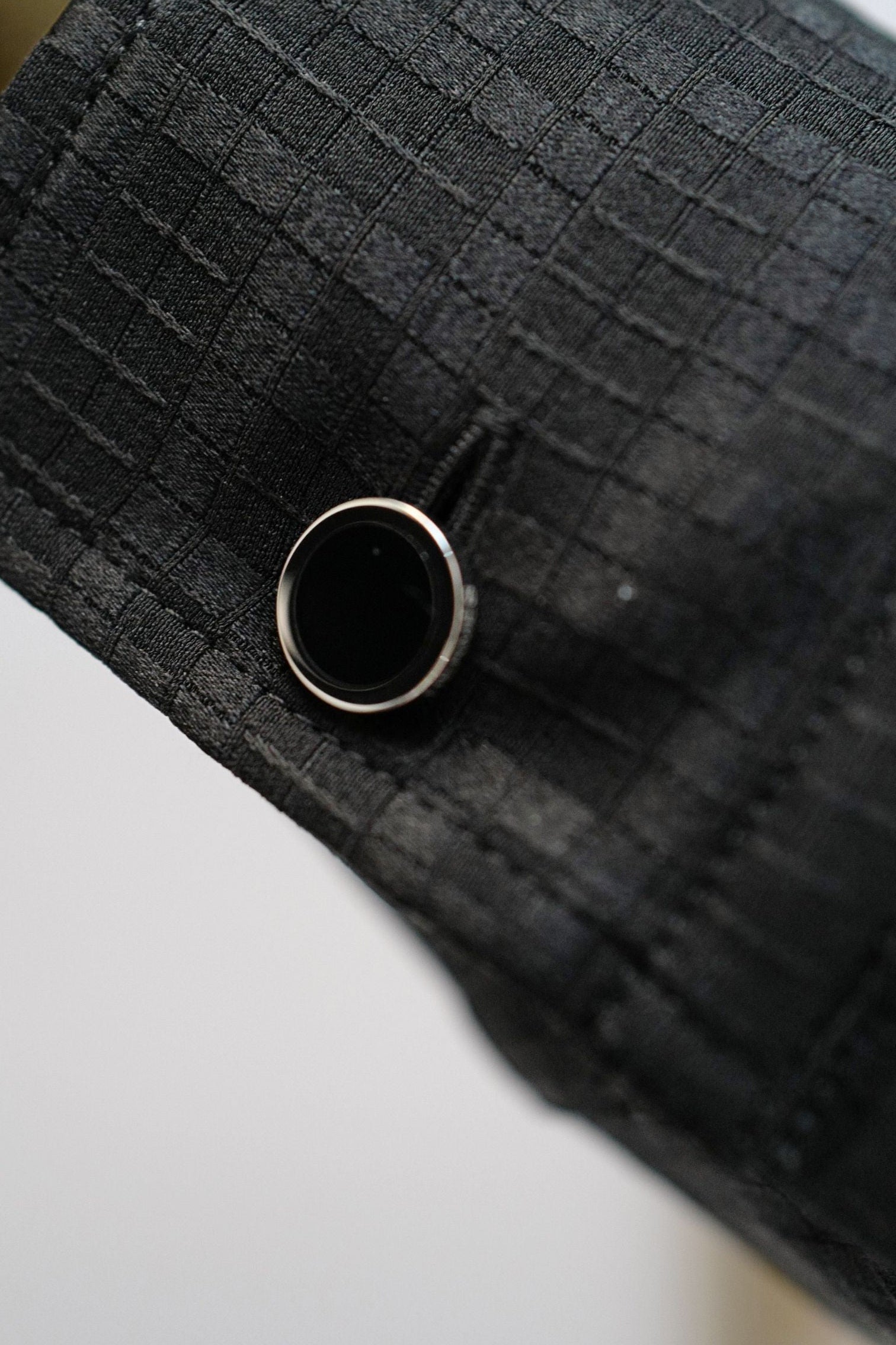NEW Hermès Mosaïque Silk Jacquard Lavallière Black Masculine Shirt Size 36