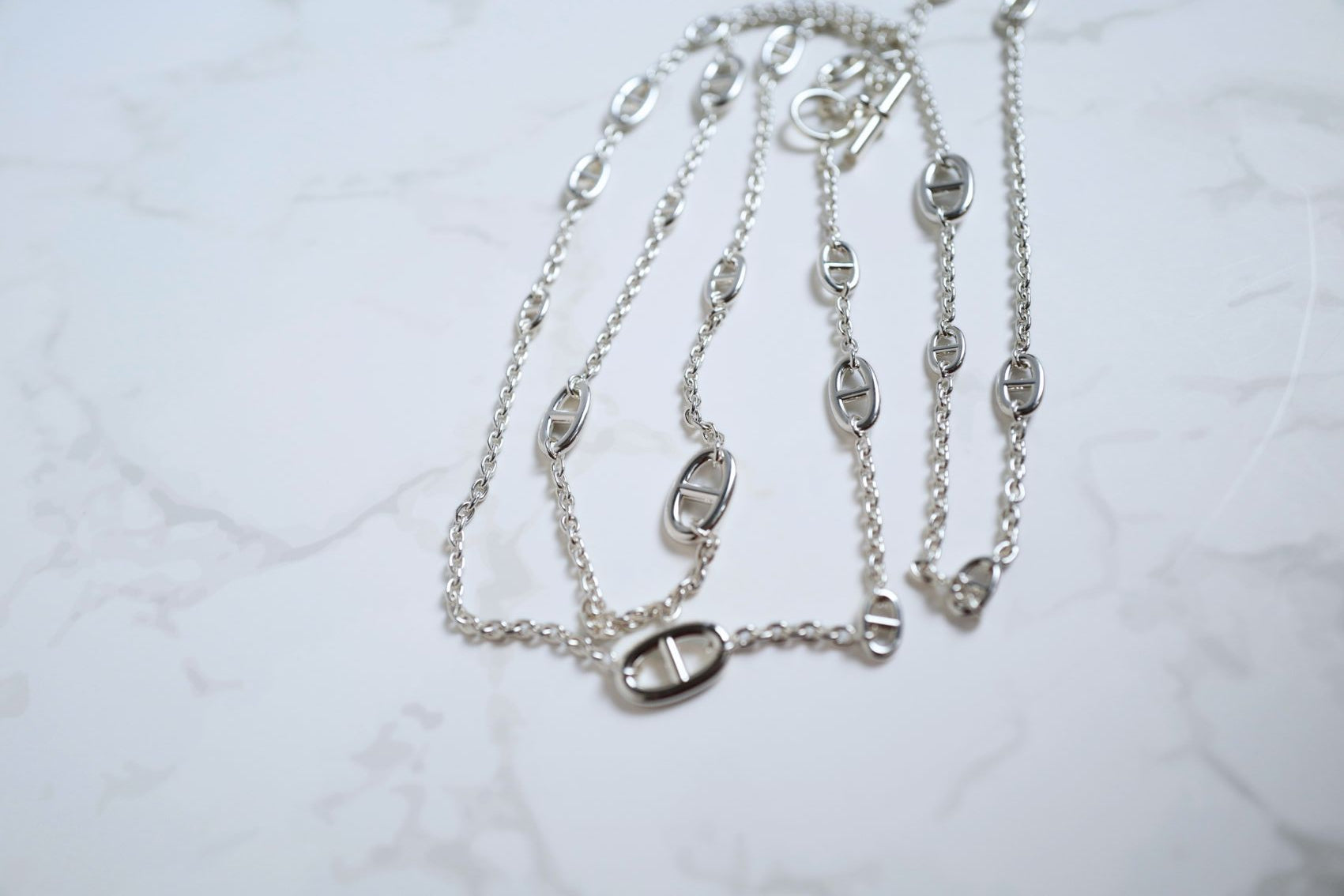 Hermès Farandole Long Necklace 160 Sterling Silver