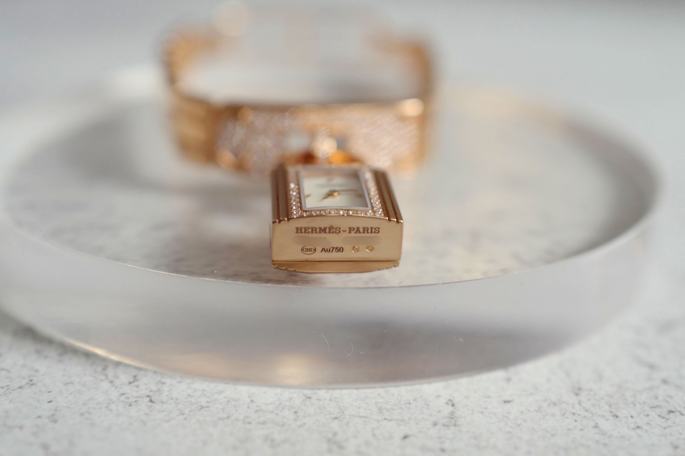 BNIB Hermes Mini Kelly Watch Rose Gold 16 mm With Diamond Set Over $40K Retail