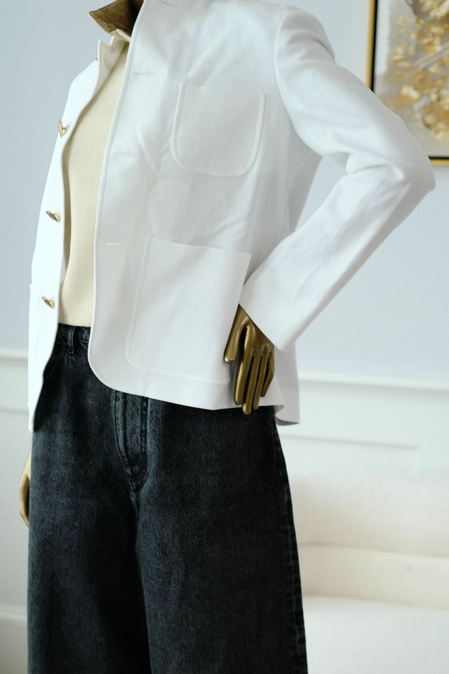 New Loro Piana Spagna Mini Jacket Linen White size 40