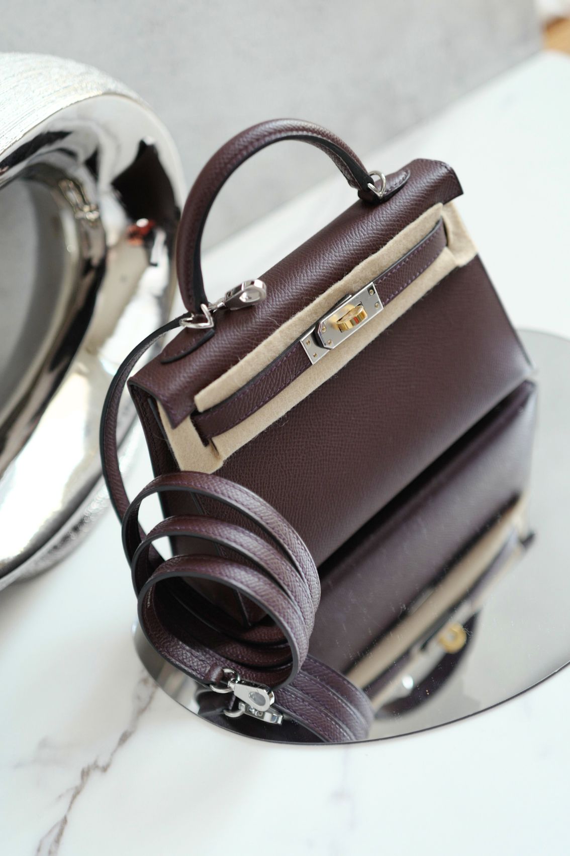 NEW Hermès Kelly 20 Rouge Sellier Epsom Leather Electrum Hardware K Stamp