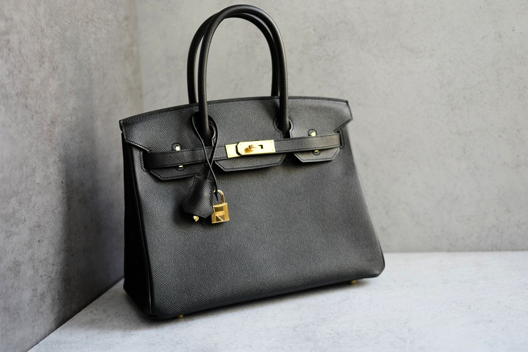 Hermès Birkin 30 Black Epsom Leather Gold Hardware D Stamp 2019