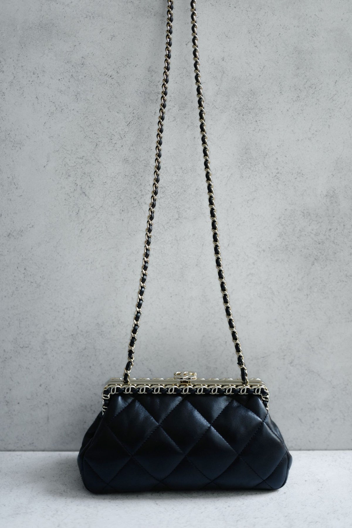 BNIB Chanel 24P Clutch On Chain Lambskin With CC Champagne Gold Hardware