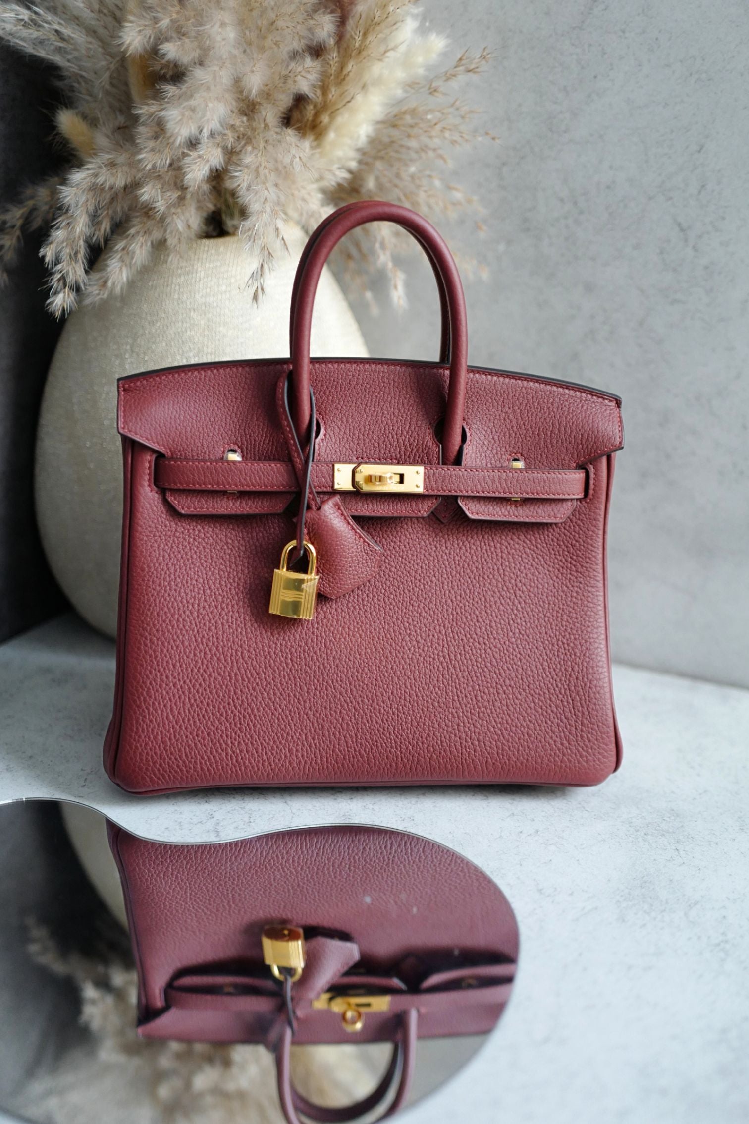 Hermes Birkin 25 Rouge H Togo Leather Gold Hardware K Stamp 2026