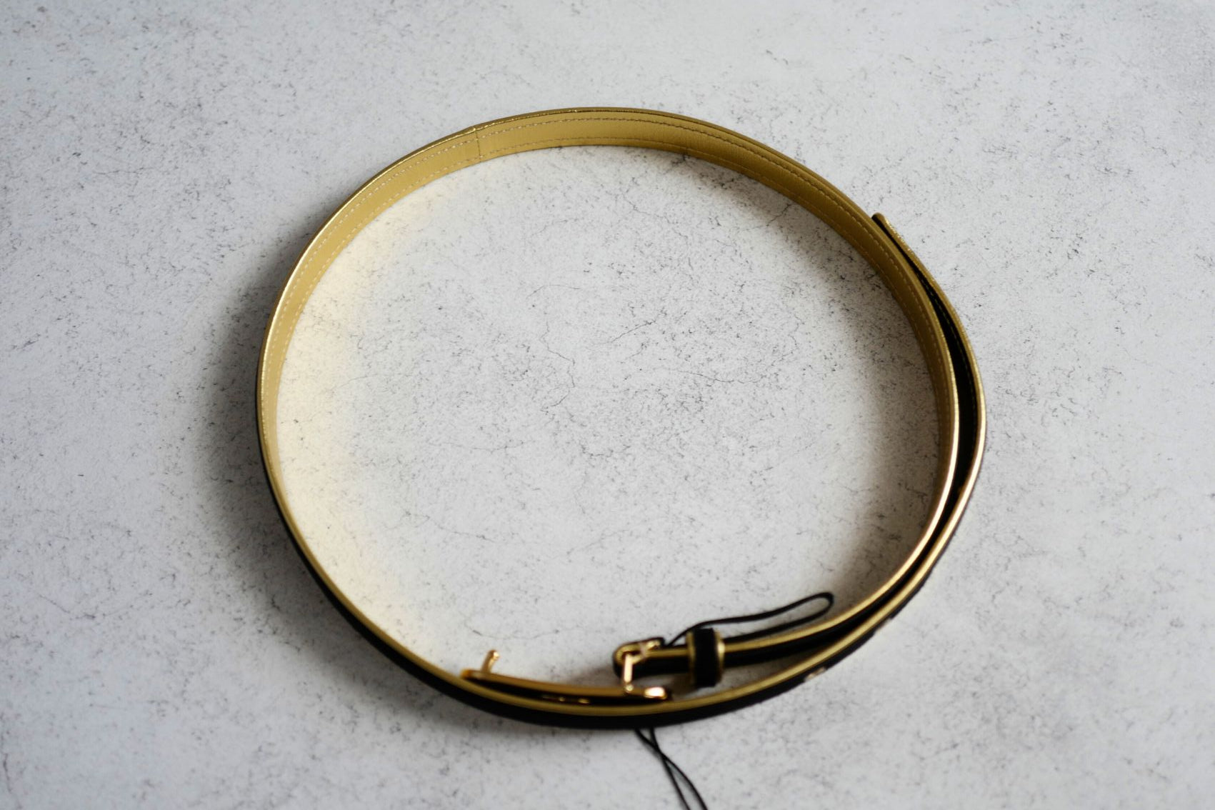 Chanel 24S Womens Leather Belt in Goatskin, Lambskin & Metal Black & Gold 80