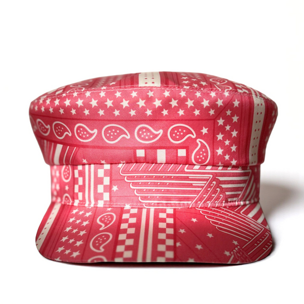 NEW Hermes Women's Deauville Hat Zigzag Printed Silk in Rose Azalea 56