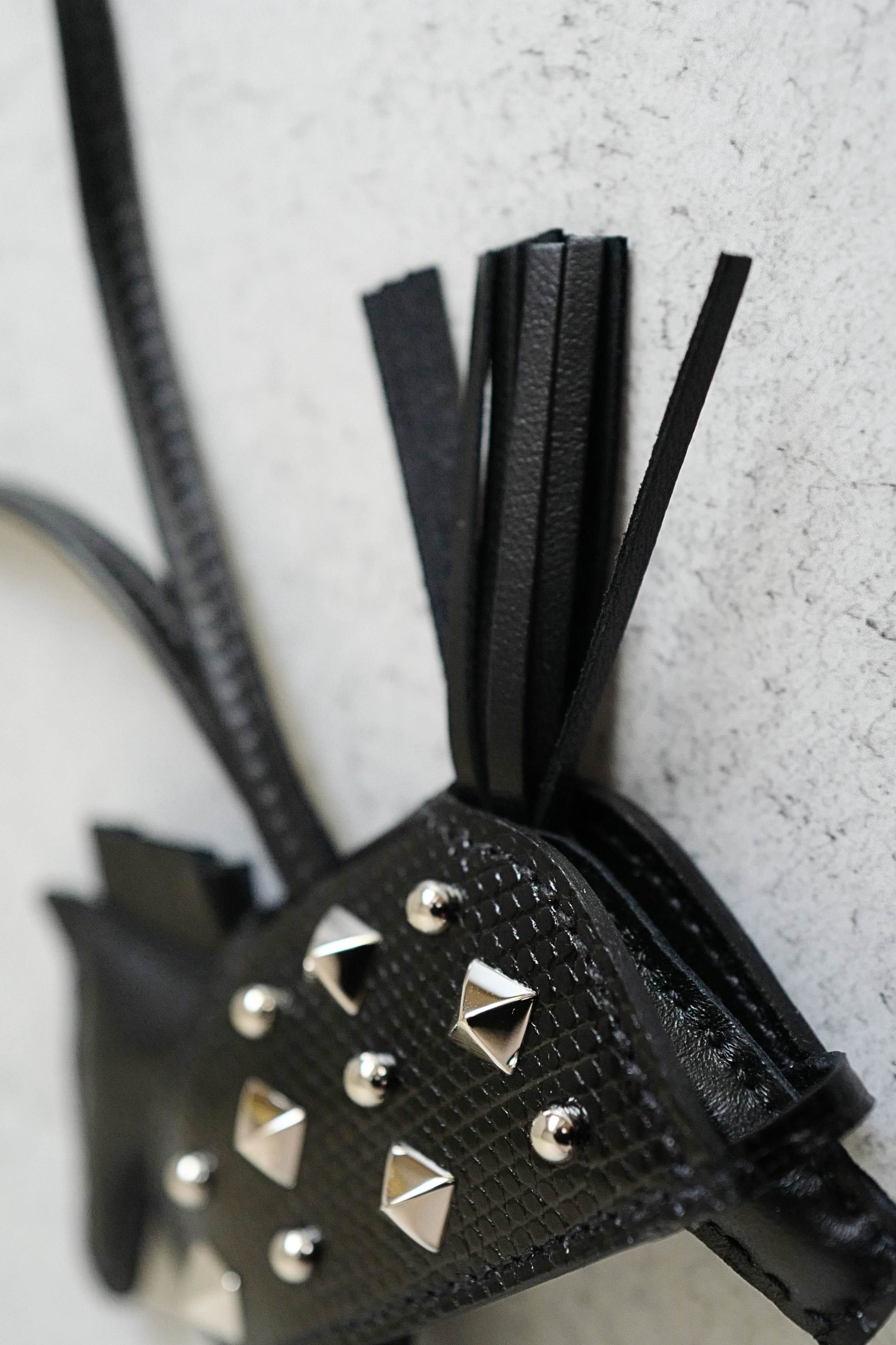 Hermès Rodeo PM Rock Charm Robeo Noir Lizard & Milo Lambskin with Palladium Studs