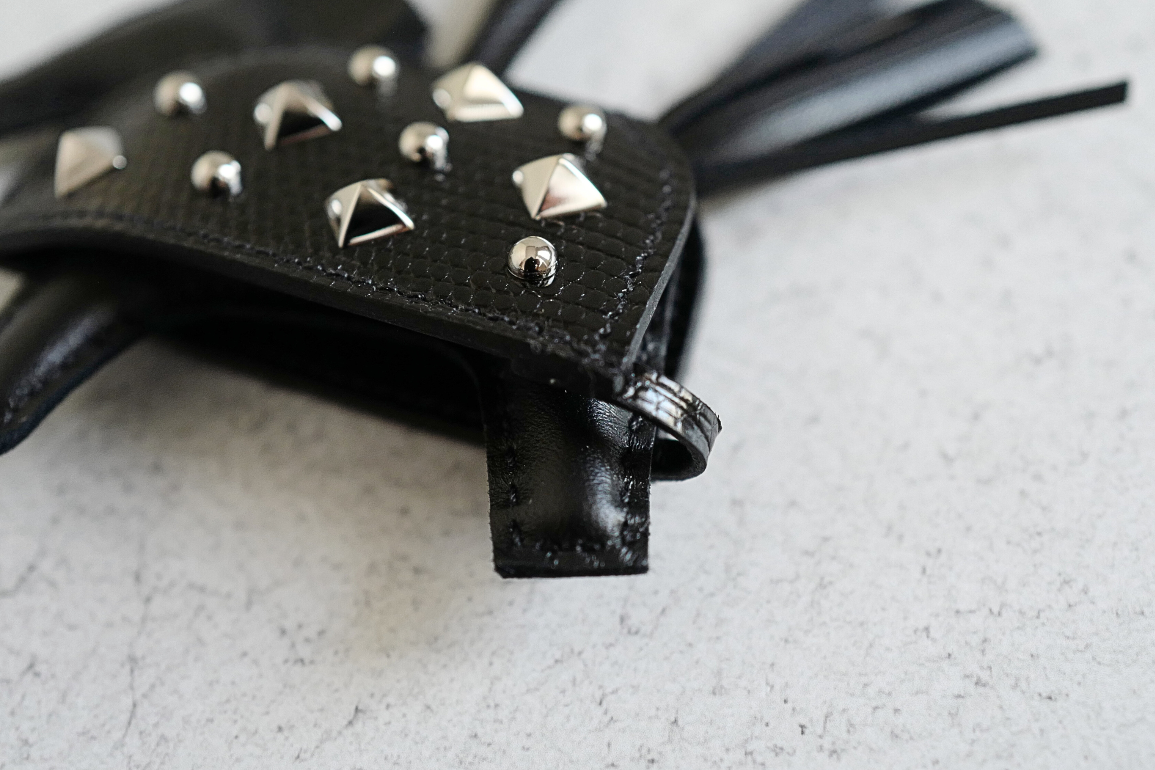 Hermès Rodeo PM Rock Charm Robeo Noir Lizard & Milo Lambskin with Palladium Studs