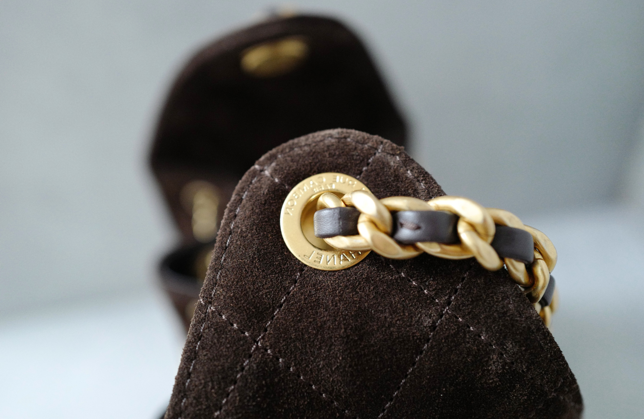 BNIB Chanel 26C Small Hobo Bag Dark Brown Suede with Gold Hardware