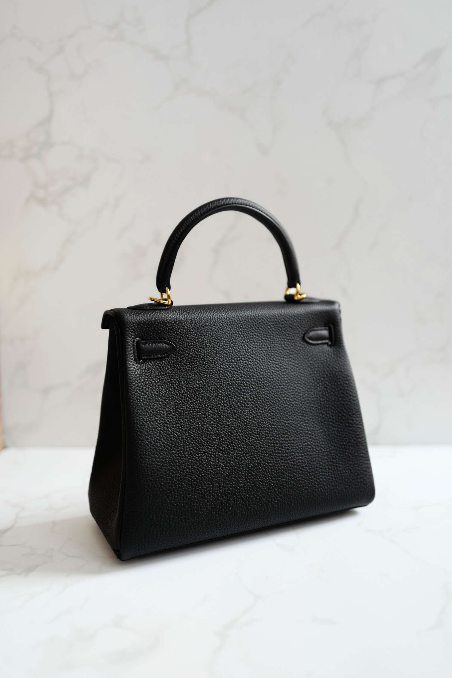 BNIB Hermes Kelly 25 Black Togo Retourne Gold HW W 2024 Complete With Receipt