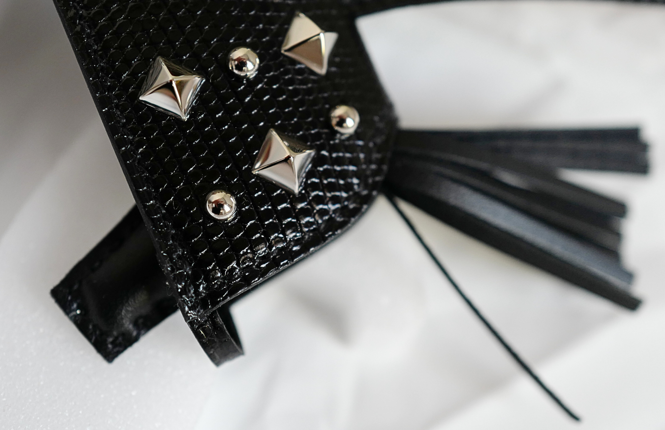 Hermès Rodeo PM Rock Charm Robeo Noir Lizard & Milo Lambskin with Palladium Studs