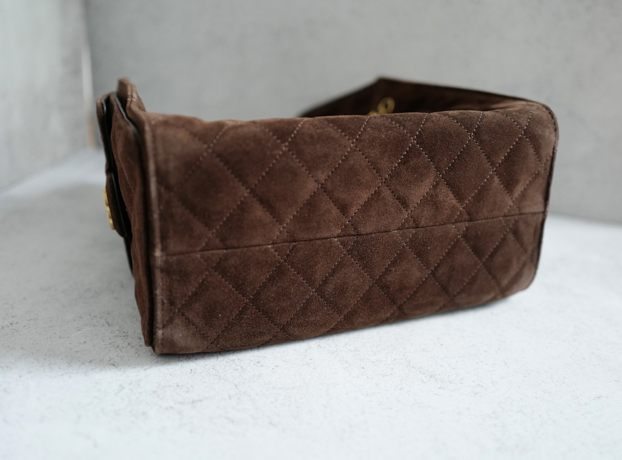 BNIB Chanel 26C Small Hobo Bag Dark Brown Suede with Gold Hardware