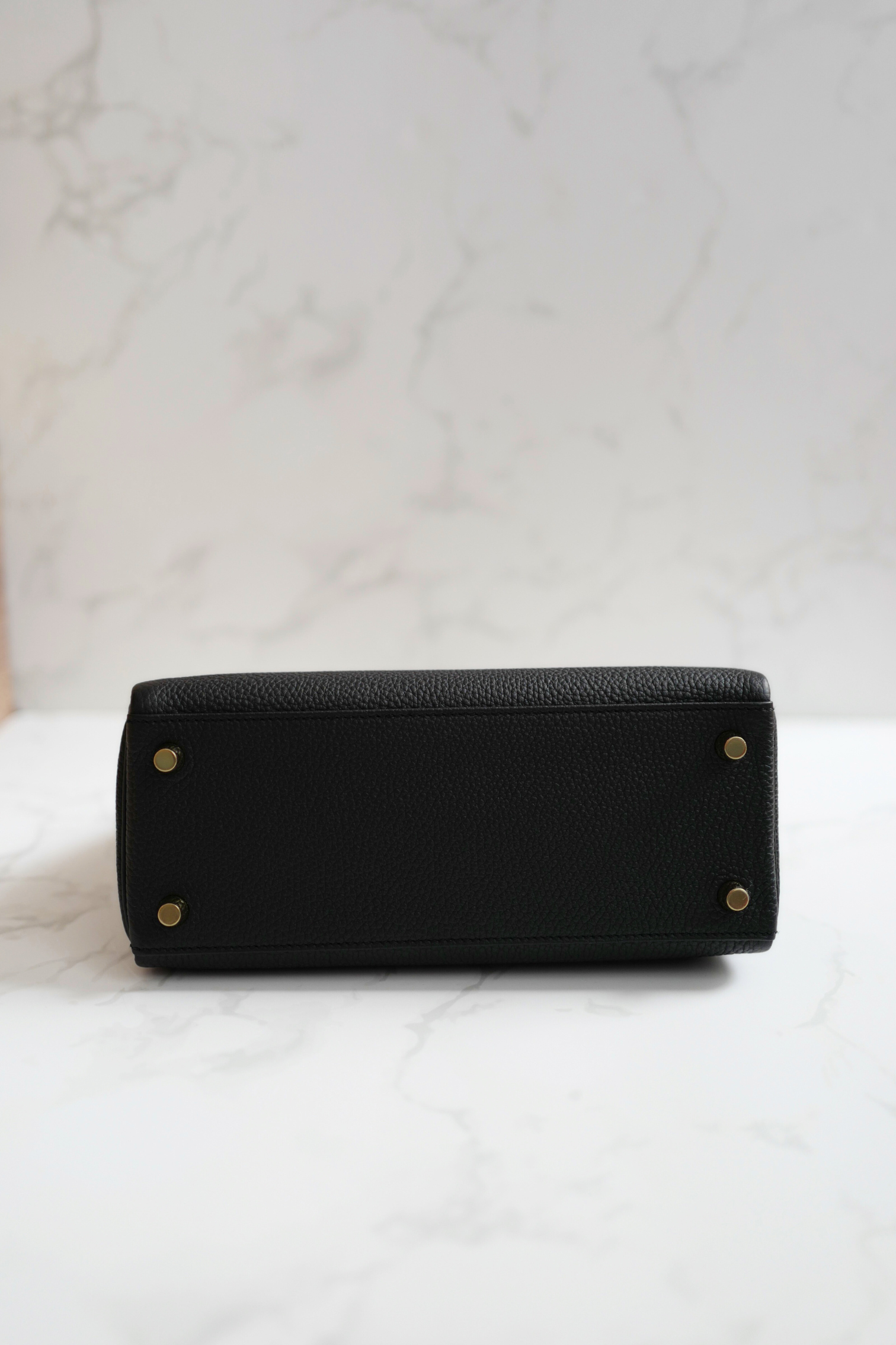 BNIB Hermes Kelly 25 Black Togo Retourne Gold HW W 2024 Complete With Receipt