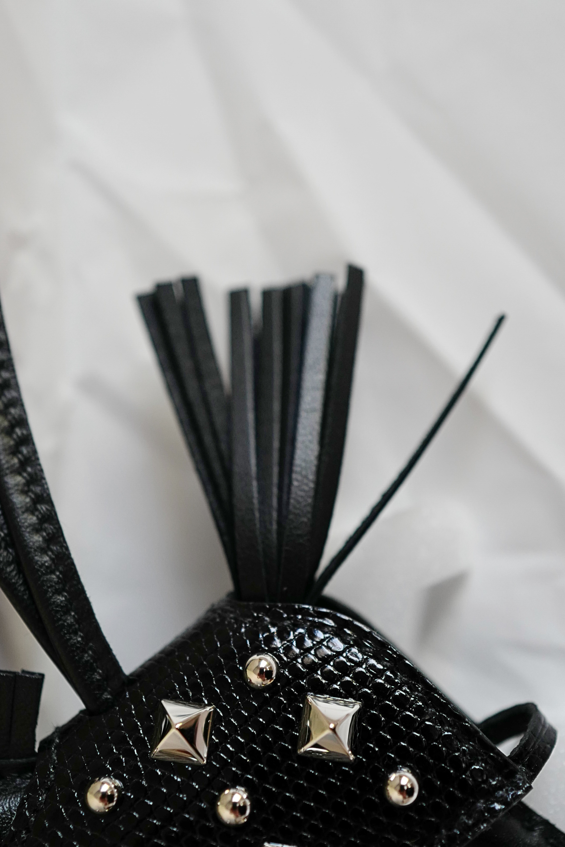 Hermès Rodeo PM Rock Charm Robeo Noir Lizard & Milo Lambskin with Palladium Studs