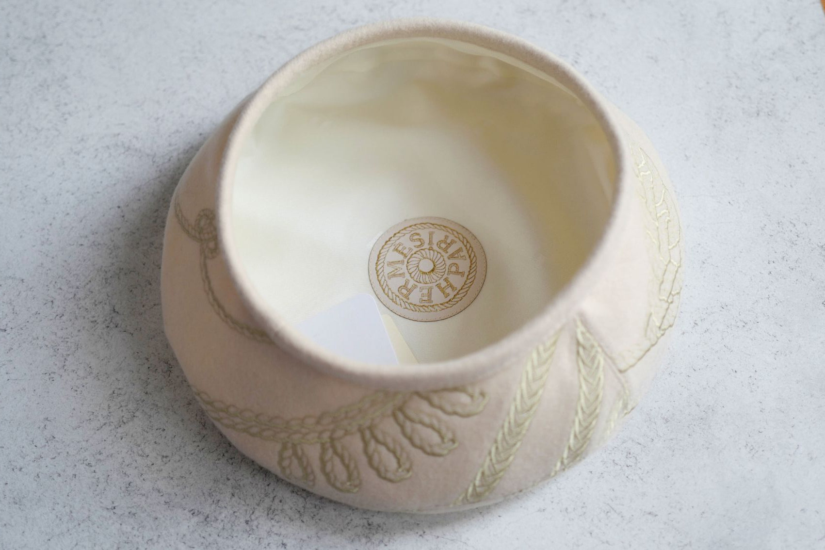 Hermes Saint-Honore en Finesse Beret in Blanc Cassé Size 56 Hat