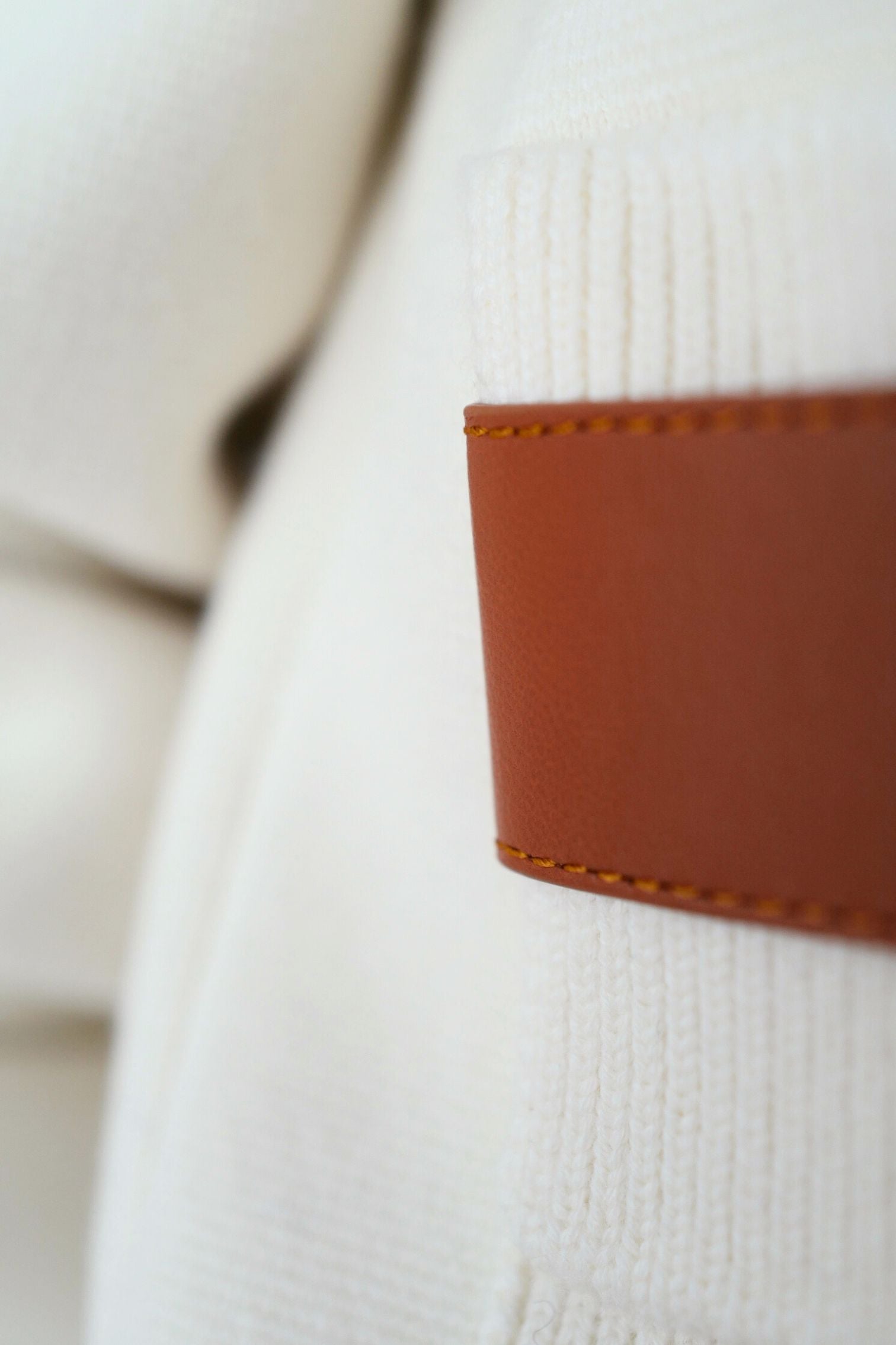 Hermès Woman Outdoor Jacket with Pockets Blanc Naturel Compact Knit Size 34