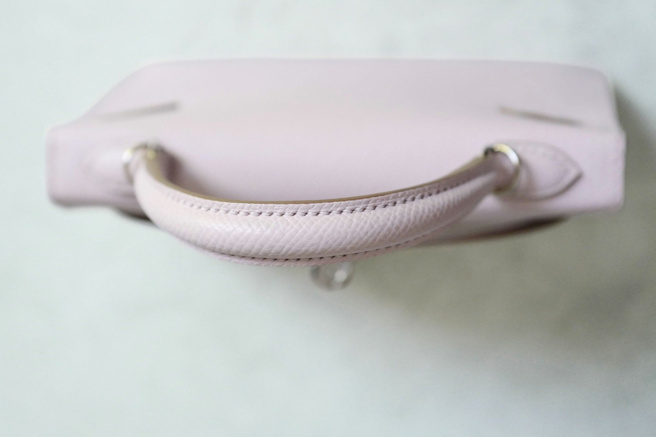 Hermès Mini Kelly Mauve Pale Epsom Leather Palladium Hardware 2024 Stamp B