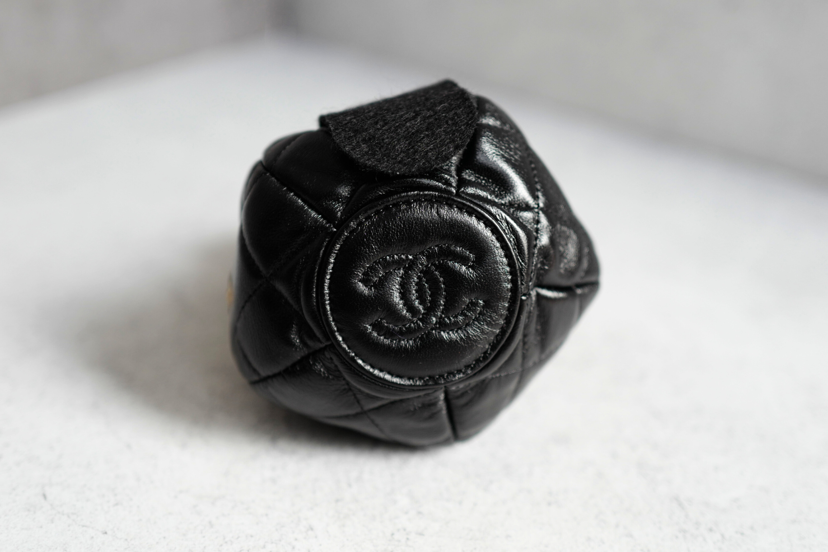 BNIB Chanel 23S Black Shiny Lambskin Clutch with Chain in Gold Hardware