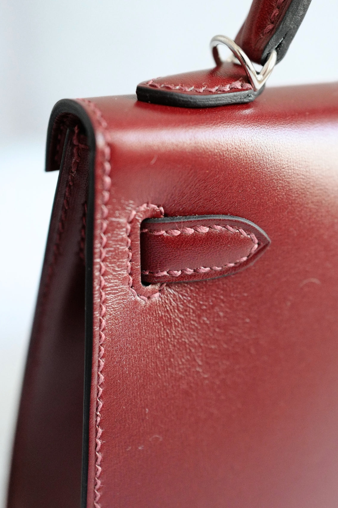 Hermès Kelly 20 Clouté Rouge H Palladium Hardware Stamp K