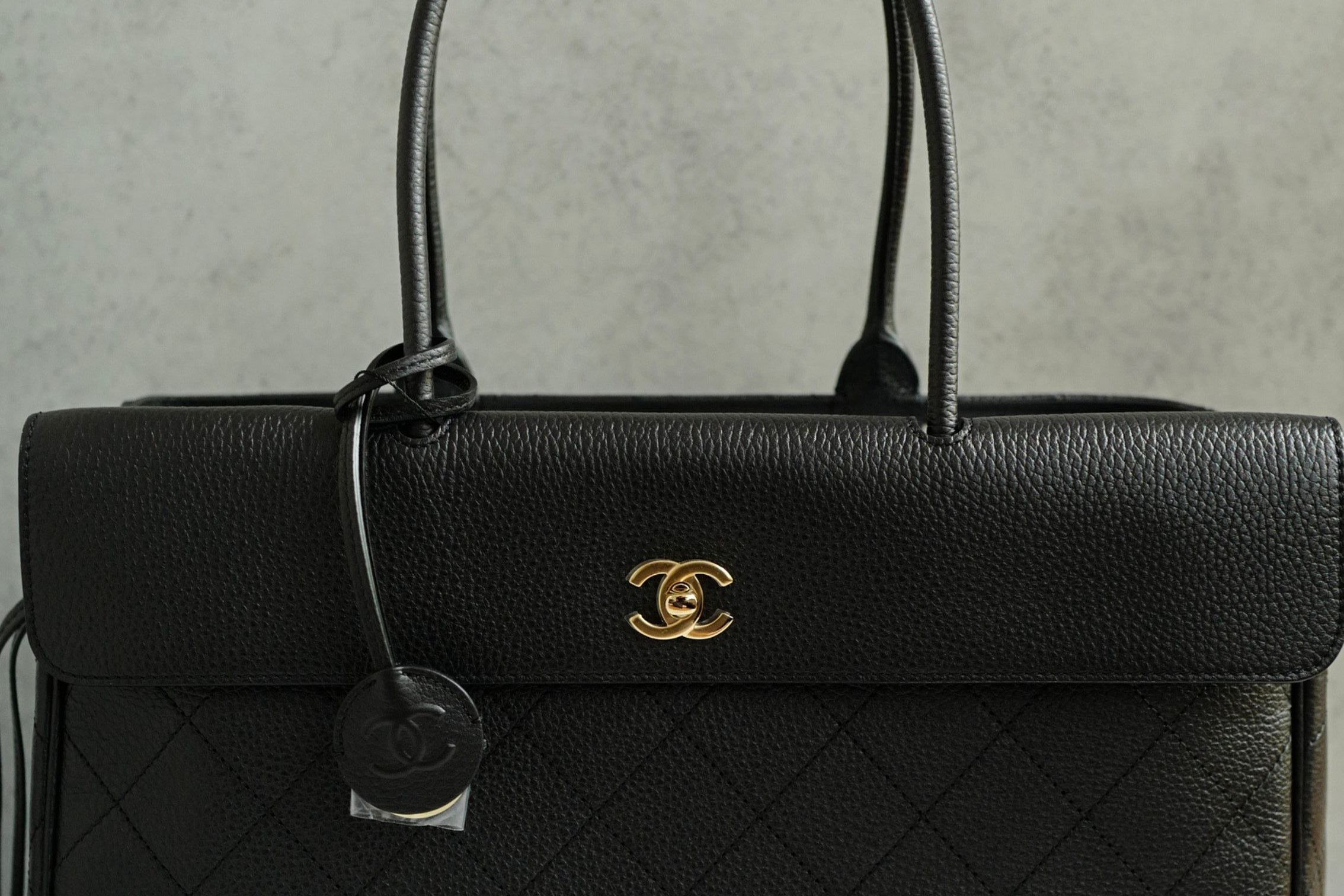 Chanel 26S Shopping Bag 38 "Matthieu Blazy's" Black Grained Calfskin Gold HW