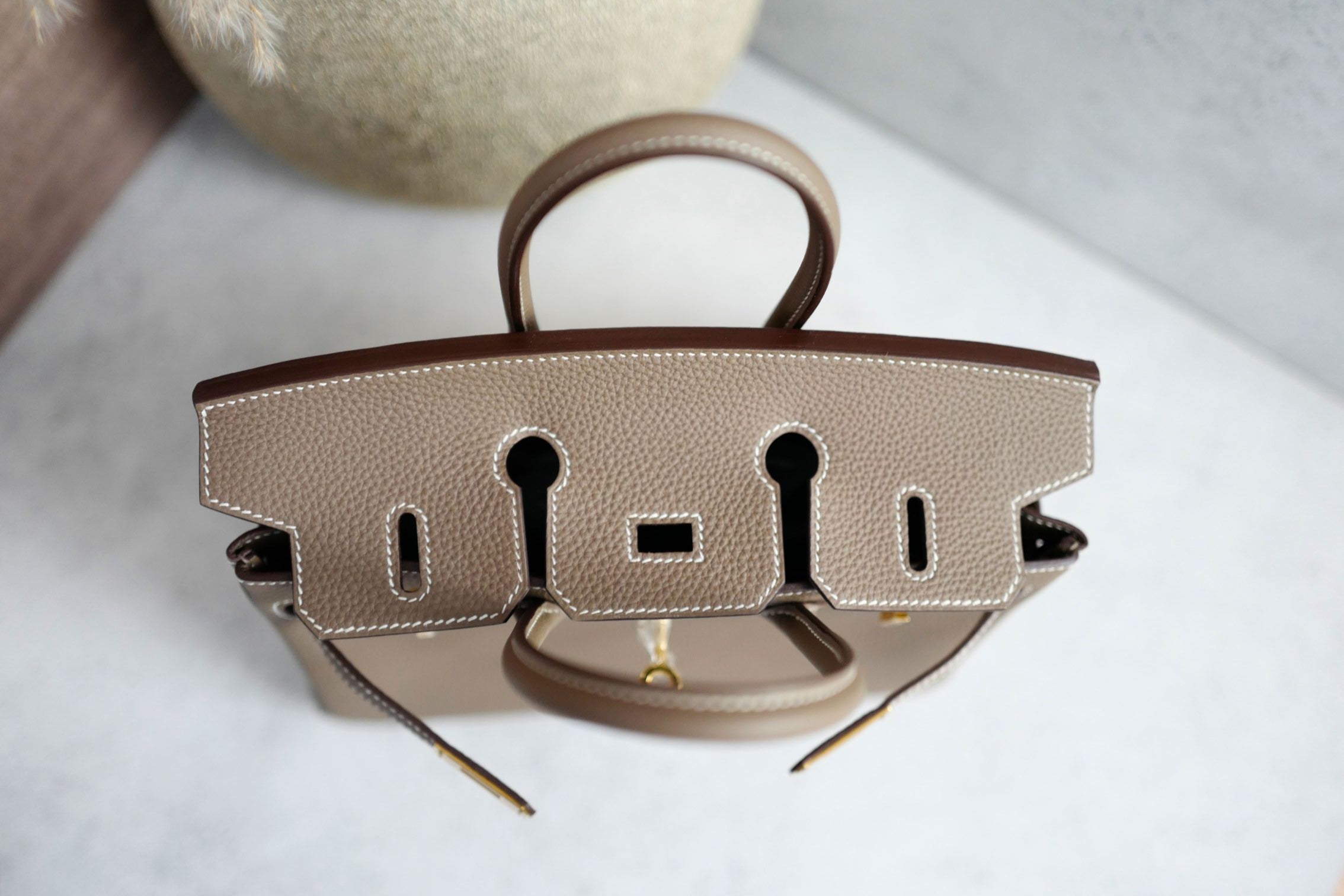 BNIB Hermes Birkin 25 Etoupe Togo Leather Gold Hardware G Stamp 2026