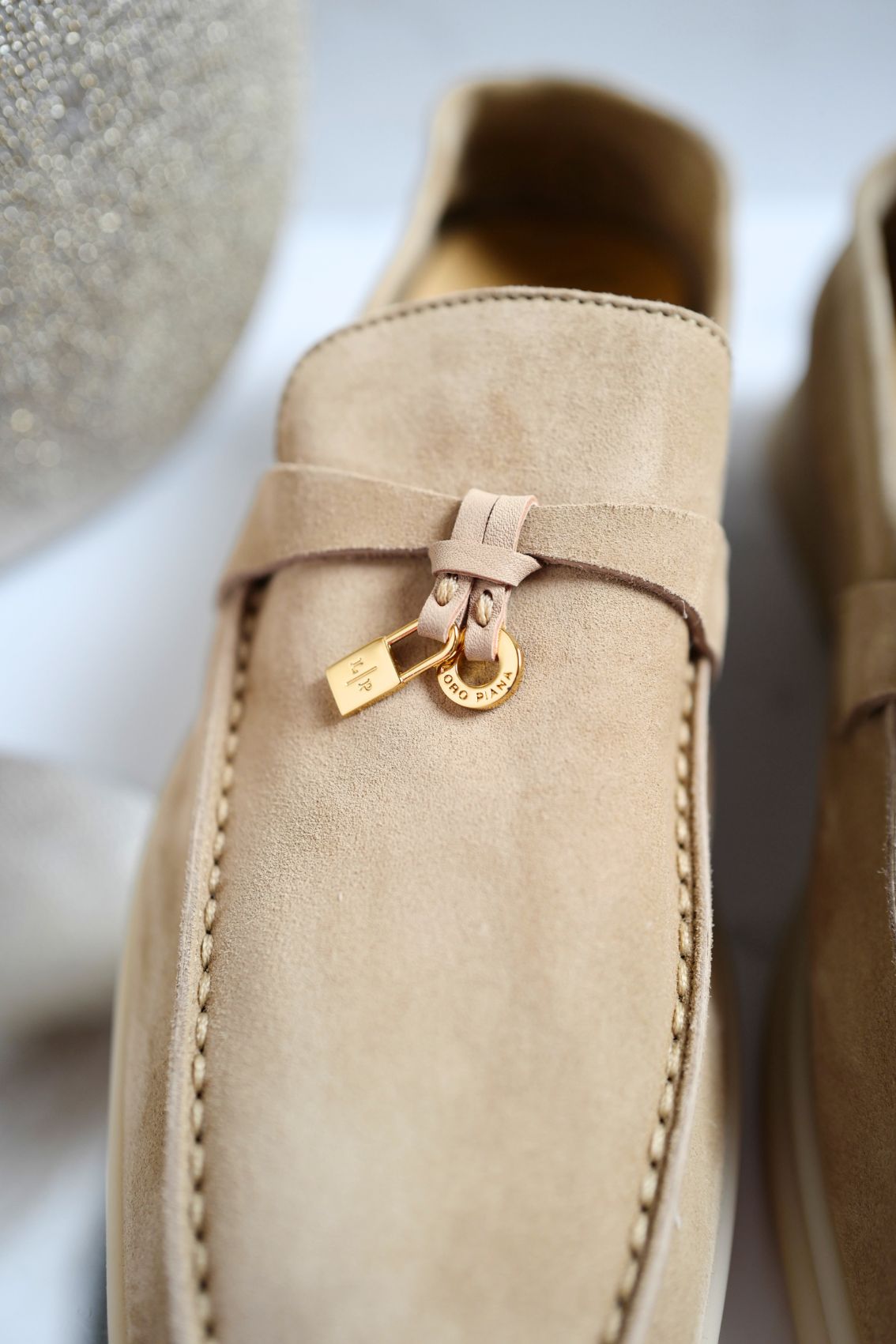 Loro Piana Summer Charms Walk Loafer Sandstone Suede Leather Size 40