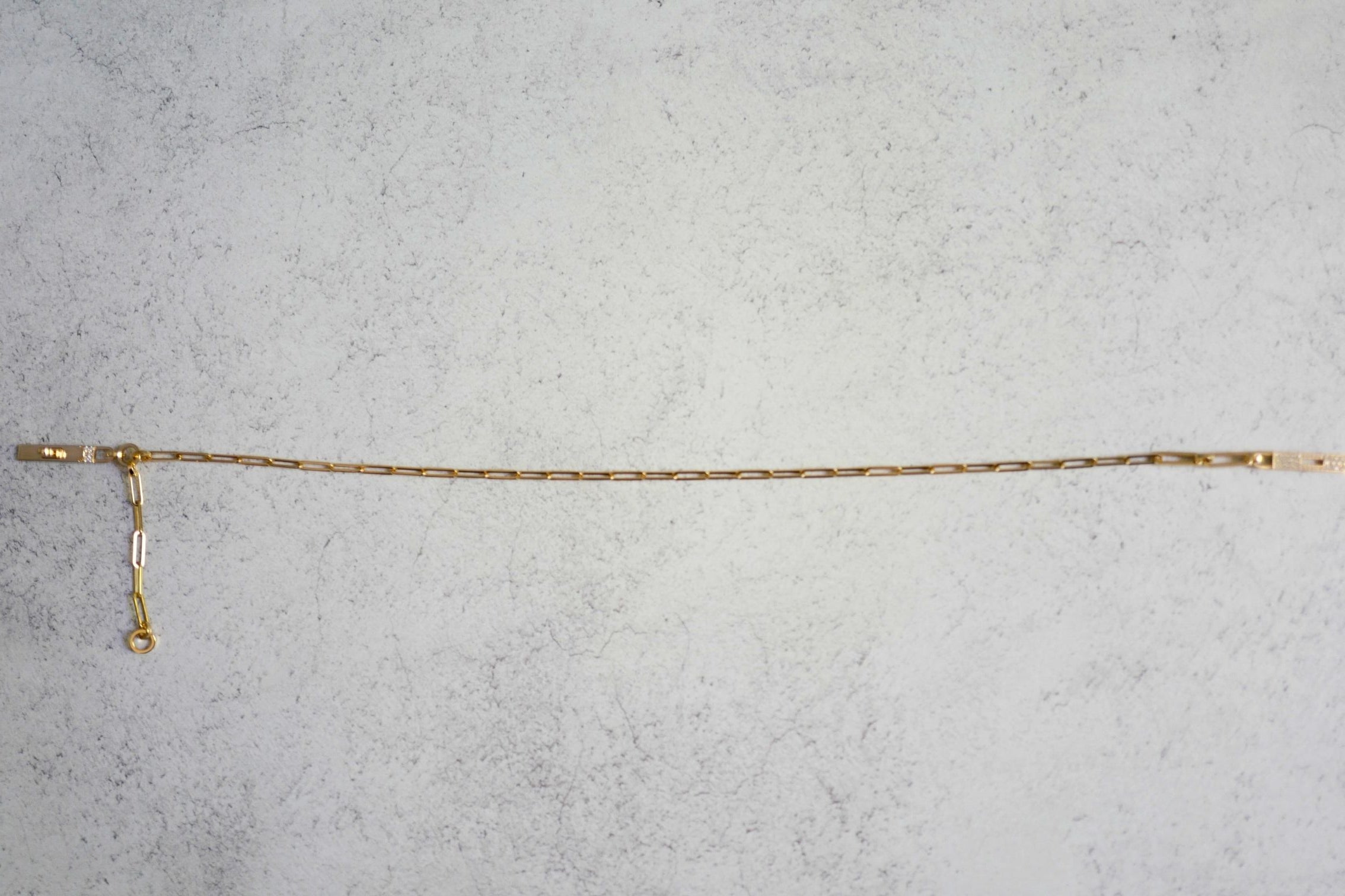 Hermès Kelly Chaine Lariat Necklace 18K Yellow Gold 41 Diamonds Size 40