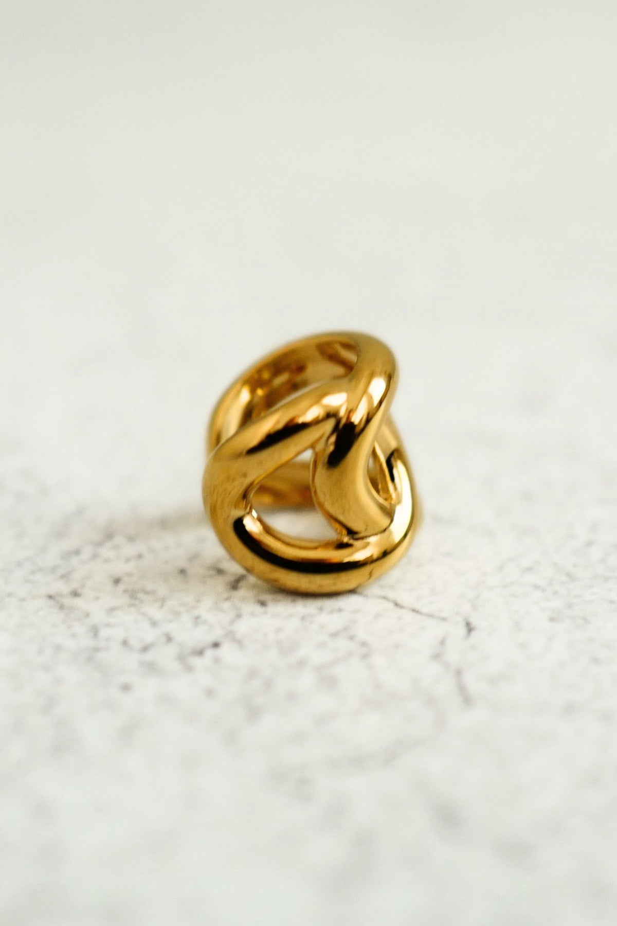 NEW Chanel 26K Ear Cuff Metal Gold Interlocking CC Logo Women Earring