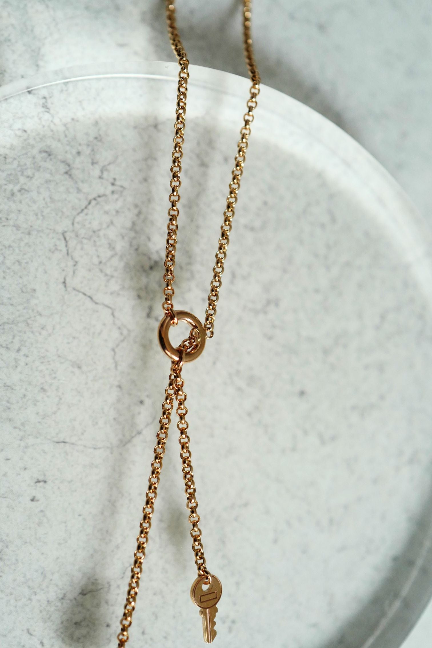 New Hermes Kelly Clochette Necklace pm dia 18k Rose Gold With Diamonds $11K