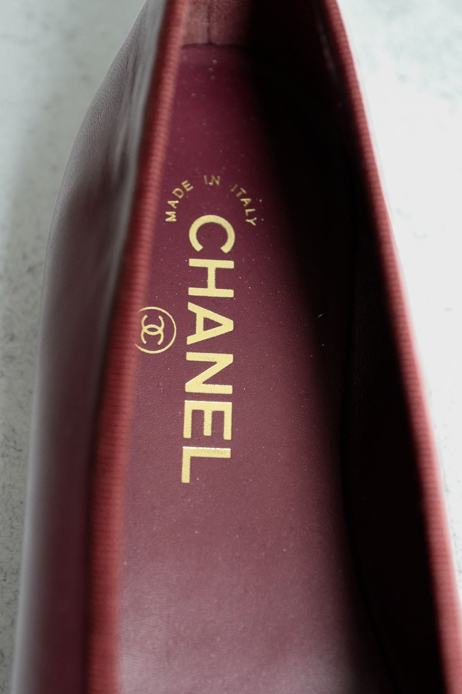 Chanel 26S Matthieu Blazy's Ballet Flats Burgundy Pink Lambskin Size 37C