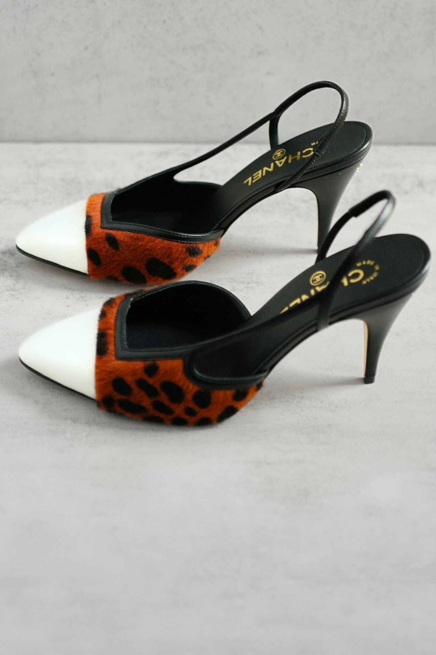 Chanel 26A Métiers d’Art Matthieu Blazy Slingback Heels Leopard size 38.5