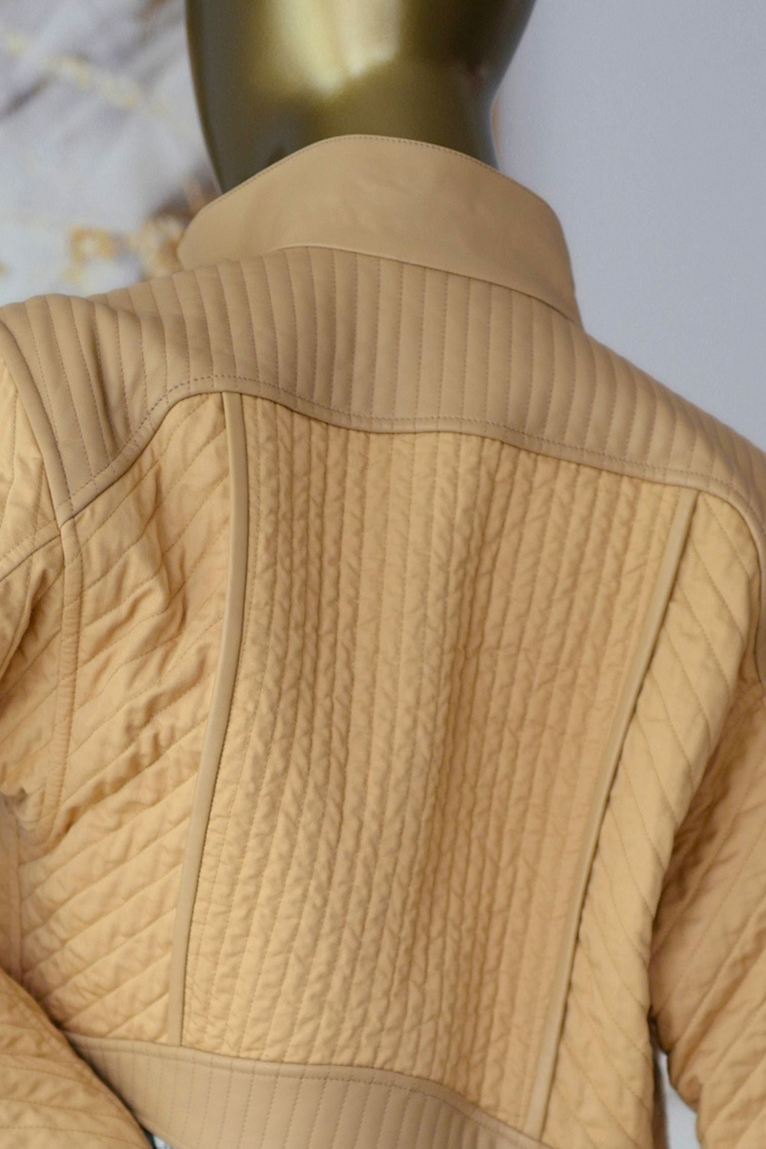 NEW Hermès Quilted Outdoor Jacket Beige Cajou size 36