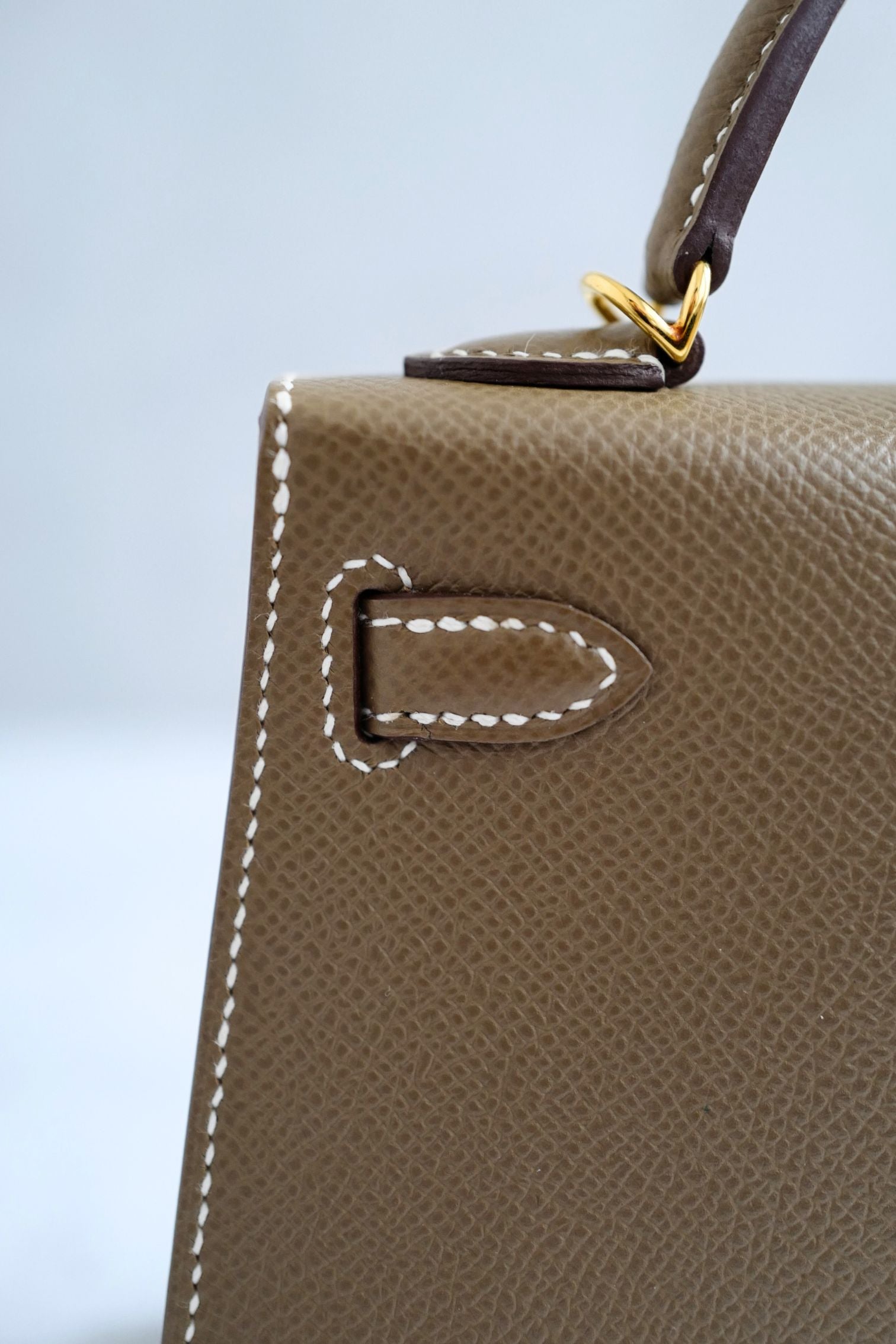 Hermès Mini Kelly Etoupe Epsom Leather Gold Hardware 2023 B Stamp